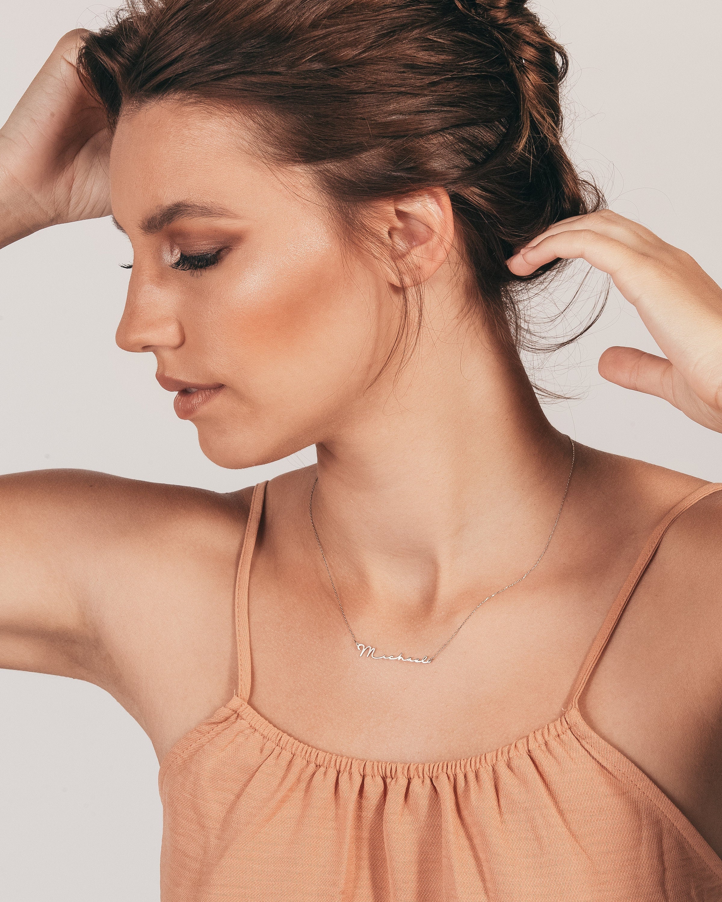 Dainty CZ Diamond Drop Necklace 14K Gold Plated Sterling Silver Minimalist Pendant Layering Necklace Elegant Gift for Her Trendy Jewelry
