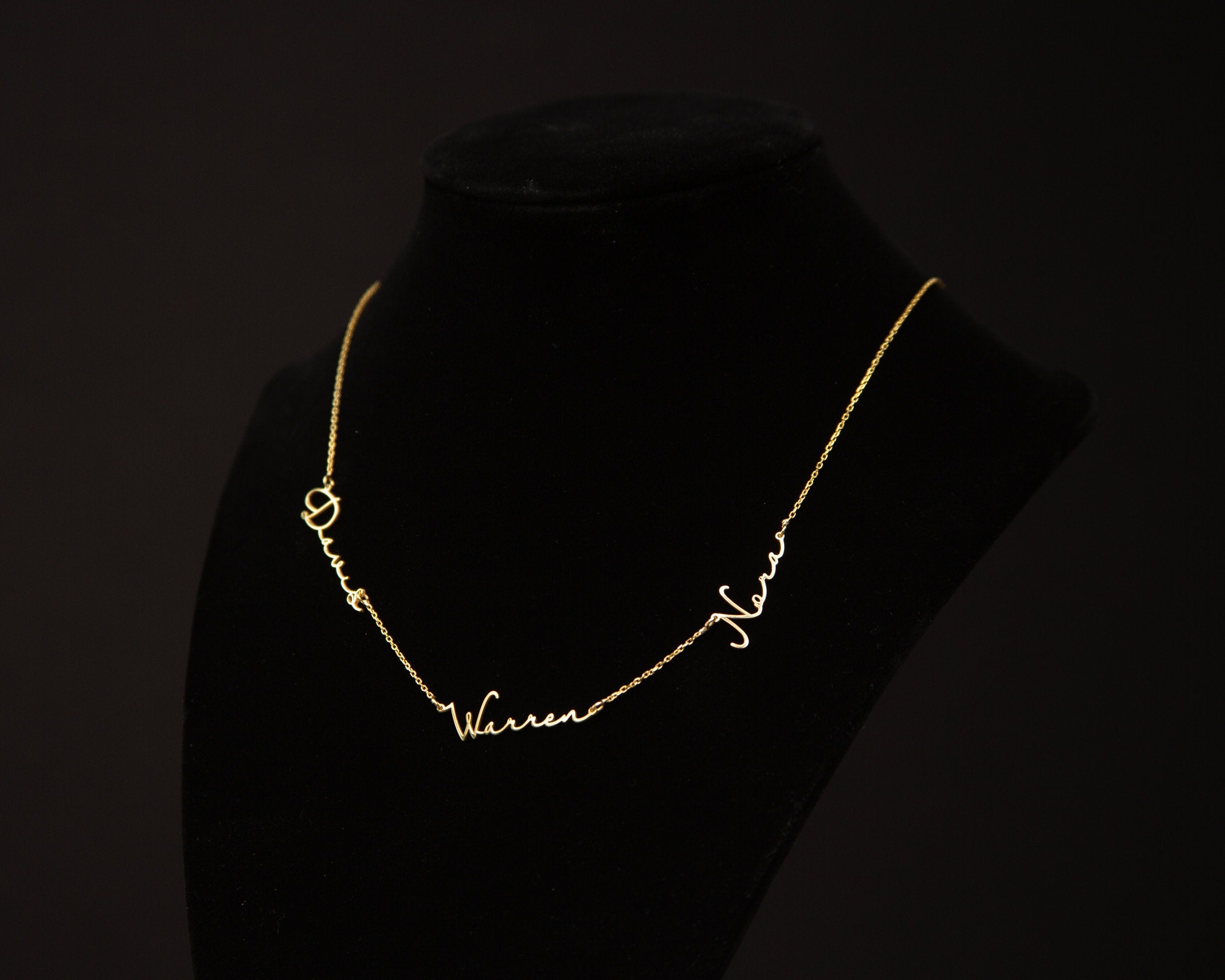 14k Gold Name Necklace, Necklace with Name, Minimalist Handmade Jewelry, Personalized Necklace Necklace - Name Jewelry - Necklaces for Women