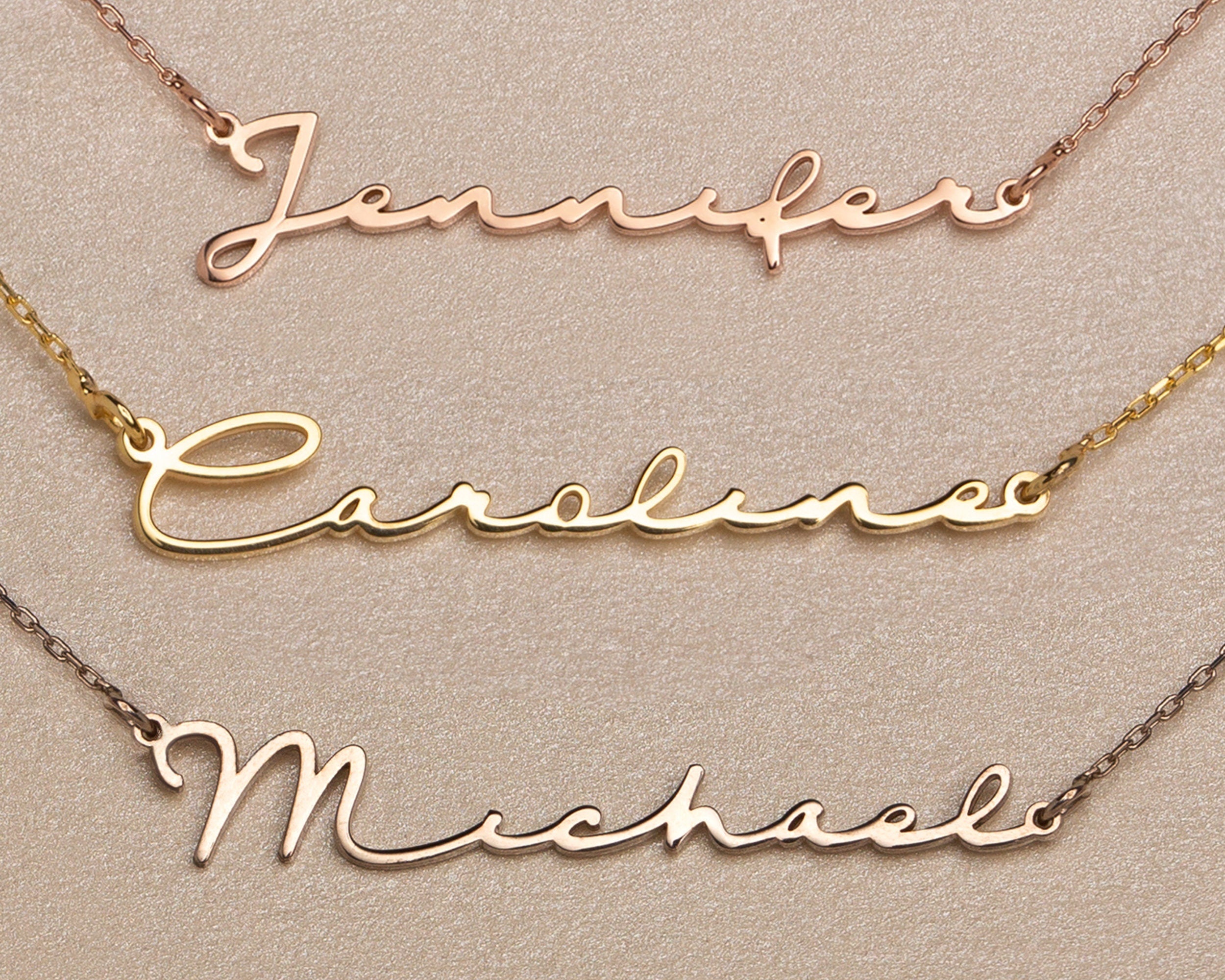 14k Gold Name Necklace, Necklace with Name, Minimalist Handmade Jewelry, Personalized Necklace Necklace - Name Jewelry - Necklaces for Women