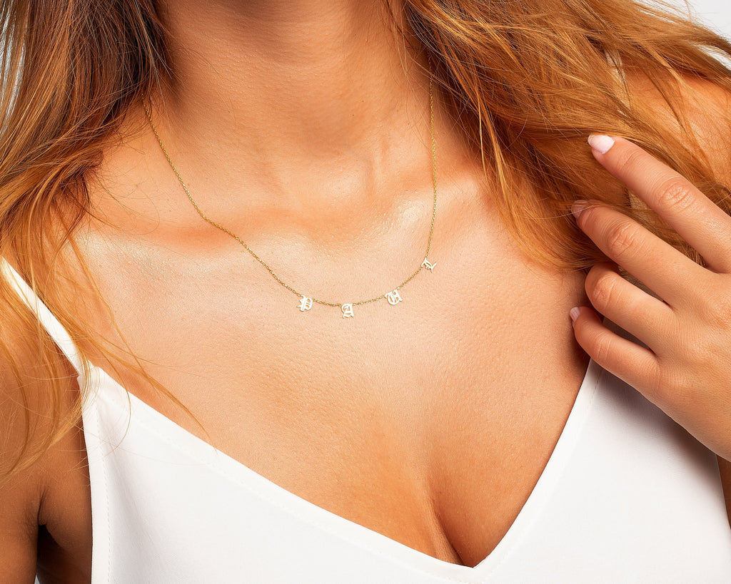 Heart Necklace, 14K Solid Gold 2 Hearts Necklace, Dainty Diamond CZ Cross Necklace, Minimalist, Handmade Jewelry, Necklace for women