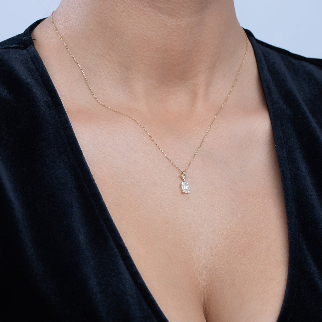 Sun Necklace, 14K Solid Gold Sun Necklace, Diamond CZ Sun Necklace, Minimalist Sun Moon Necklace, Sun Pendant Necklace