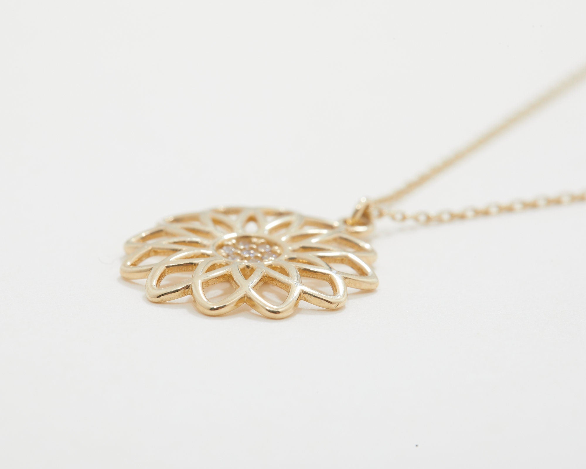 14K Solid Gold Pave Double Heart Necklace, 14K Double Heart Necklace, 10K Double Heart Necklace, 8K Double Heart Necklace, Handmade Jewelry