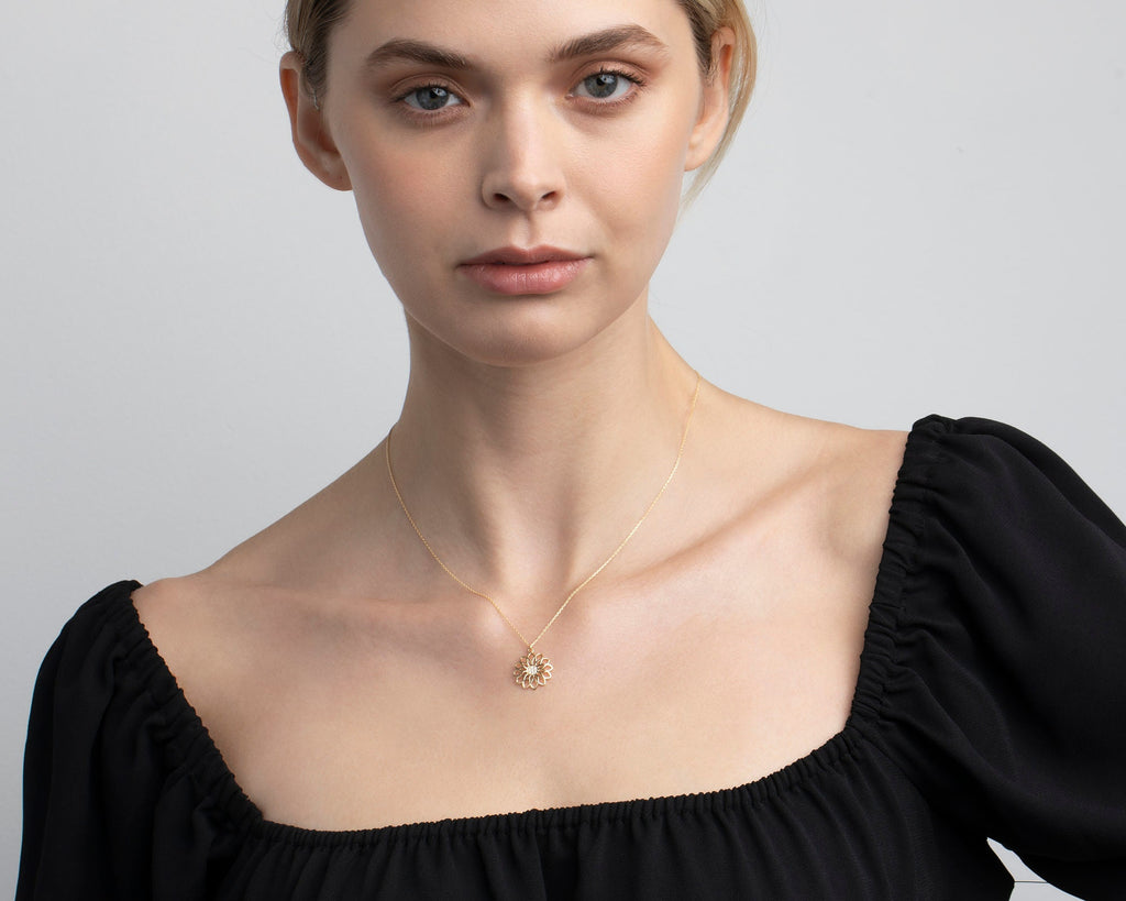 14K Solid Gold Pave Double Heart Necklace, 14K Double Heart Necklace, 10K Double Heart Necklace, 8K Double Heart Necklace, Handmade Jewelry