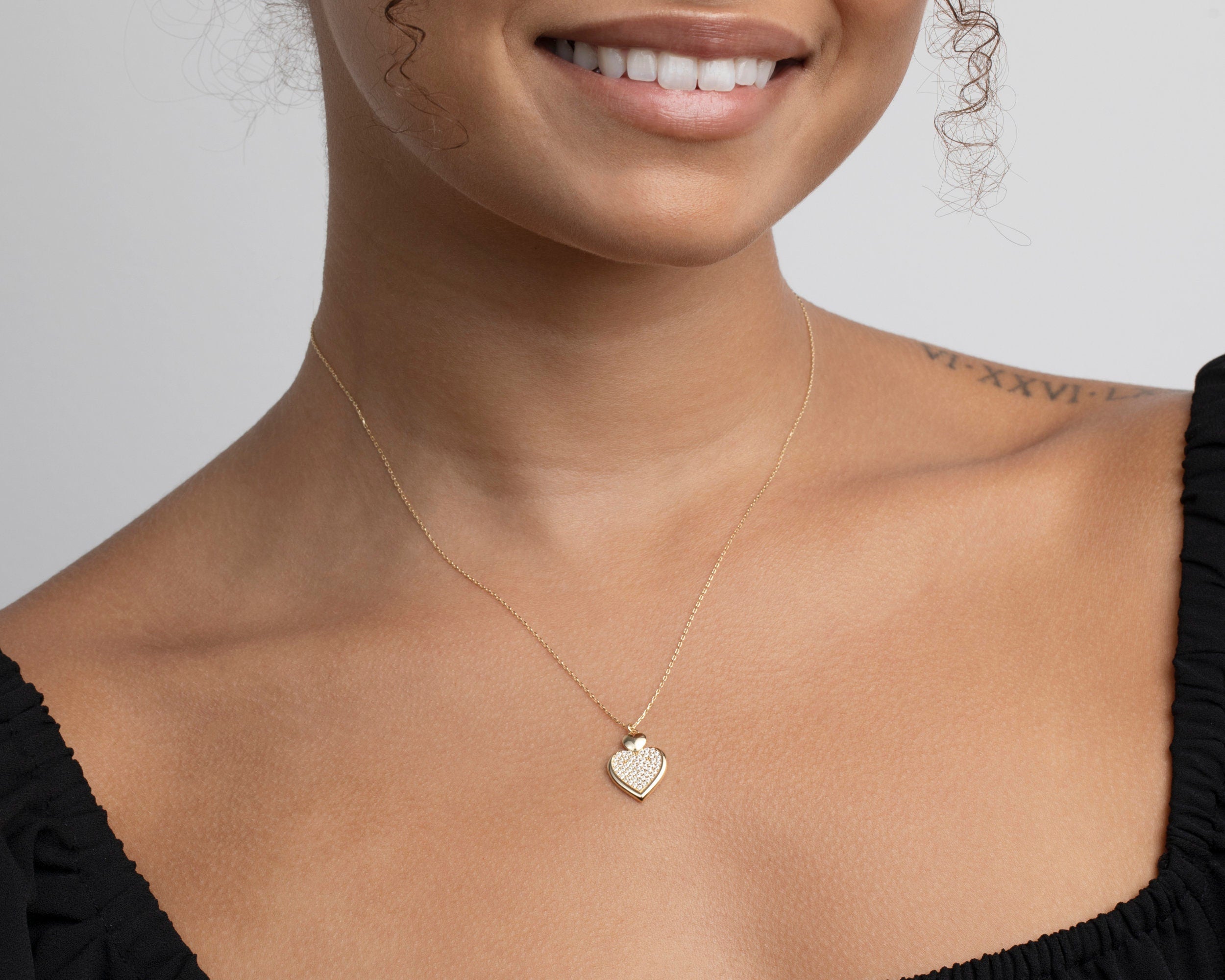 14K Gold Evil Eye Necklace, Necklaces for Women, 14K Solid Gold Necklace, Gold Necklace, Gift For Her, Women Jewelry, Minimalist, Handmade
