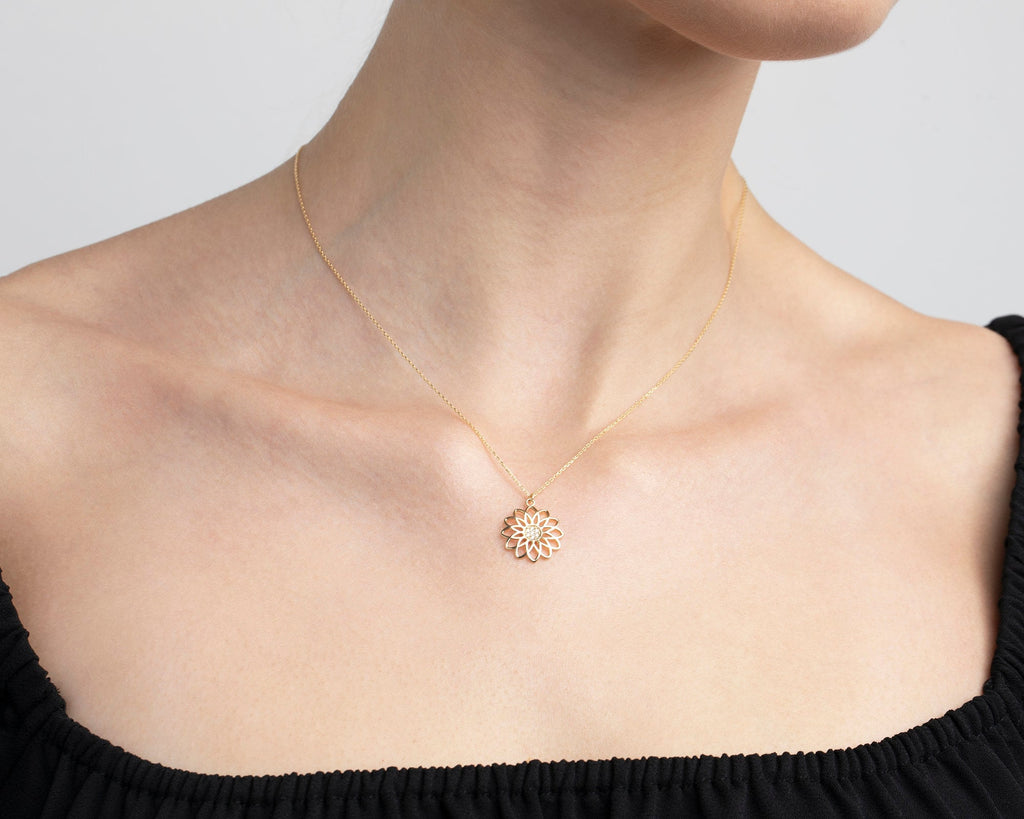 14K Solid Gold Pave Double Heart Necklace, 14K Double Heart Necklace, 10K Double Heart Necklace, 8K Double Heart Necklace, Handmade Jewelry