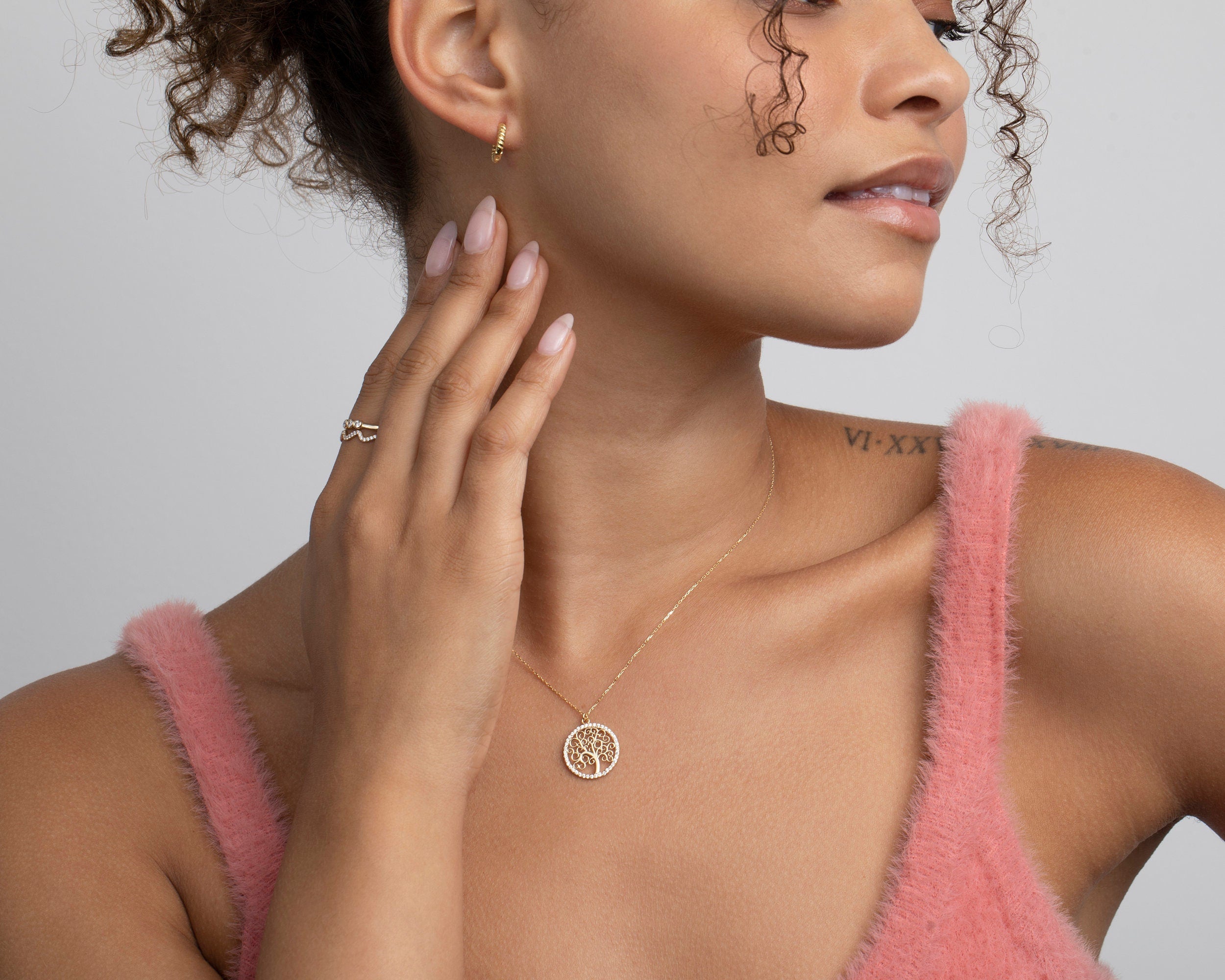 14K Gold Evil Eye Necklace, Silver Evil Eye Necklace, Real Gold Necklace, Women Necklace, Minimalist, Handmade Jewelry