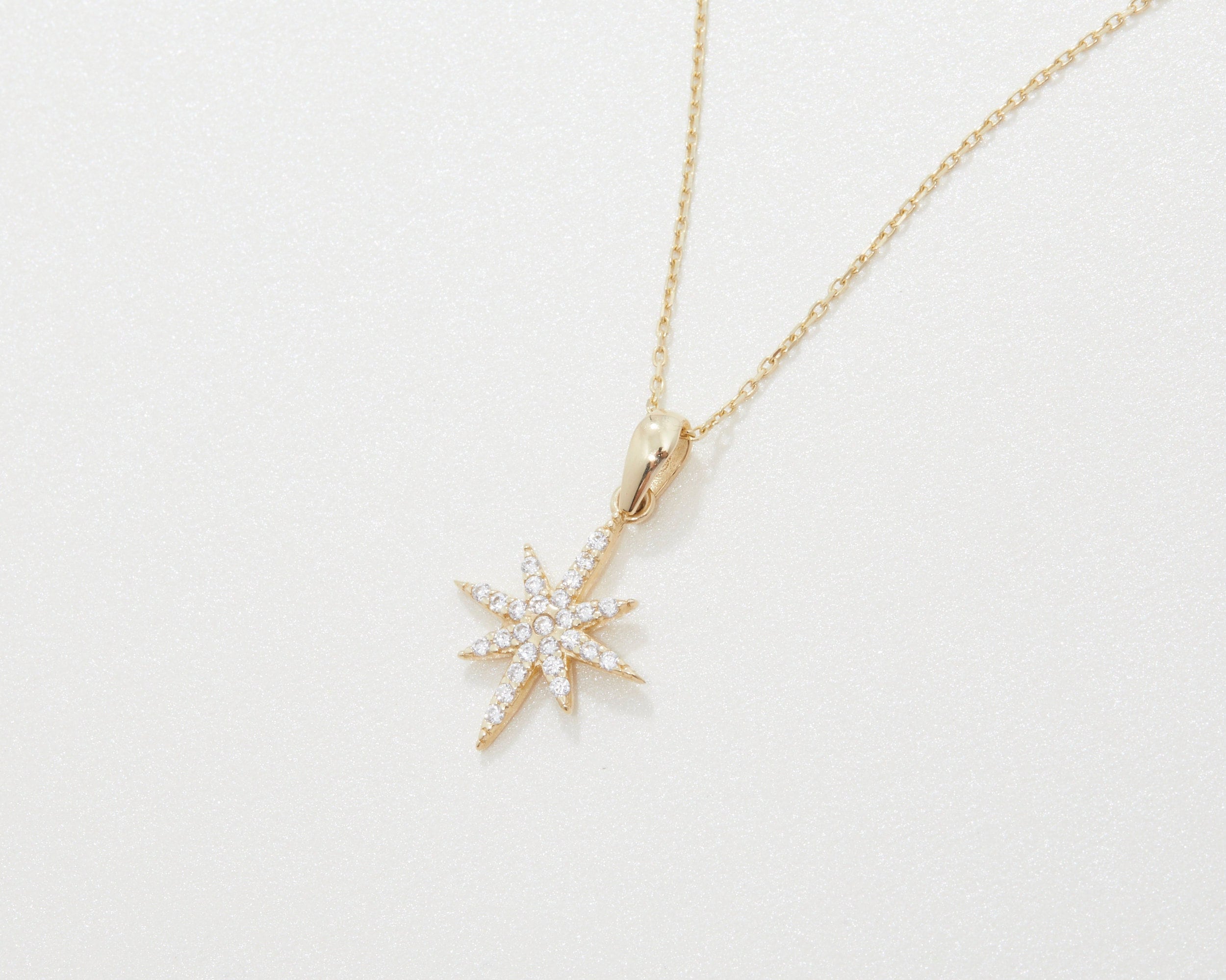 Cross Necklace, 14K Solid Gold Christian Cross Necklace, Diamond CZ Small Cross Necklace, Minimalist Cross Necklace, Cross Pendant Necklace