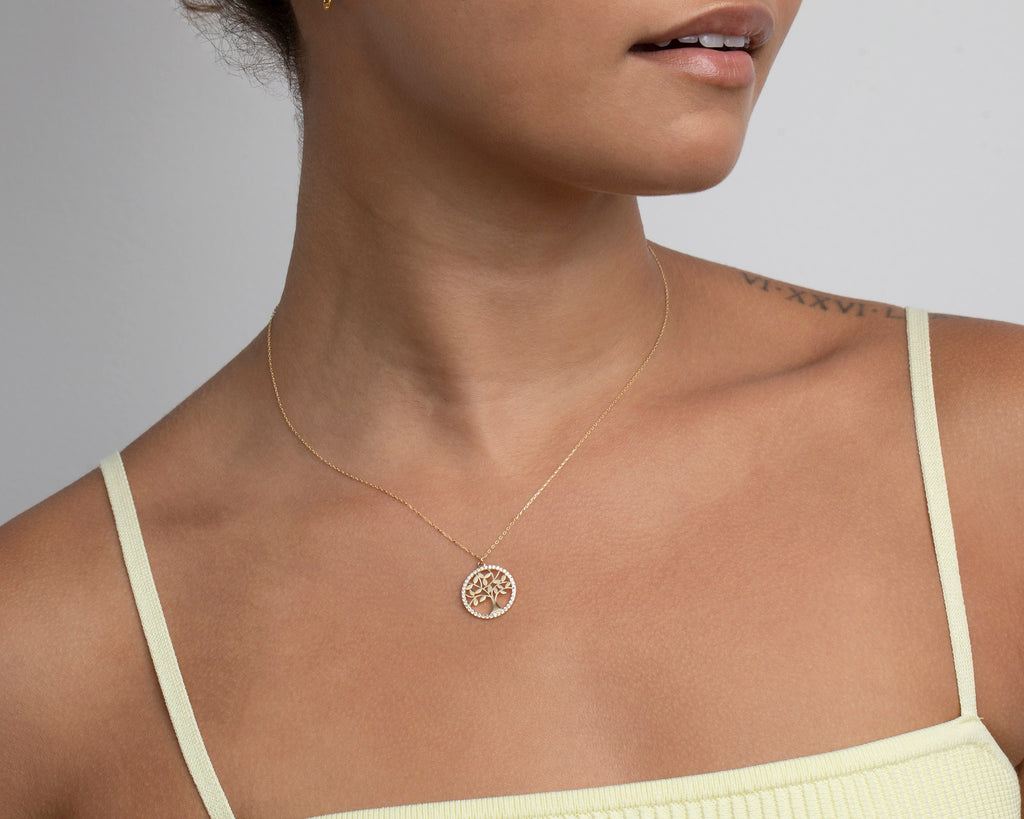 Fish Necklace, 14K Solid Gold Small Fish Necklace, Diamond CZ Fish Necklace, Minimalist Necklace, Handmade Jewelry, Necklace For Women