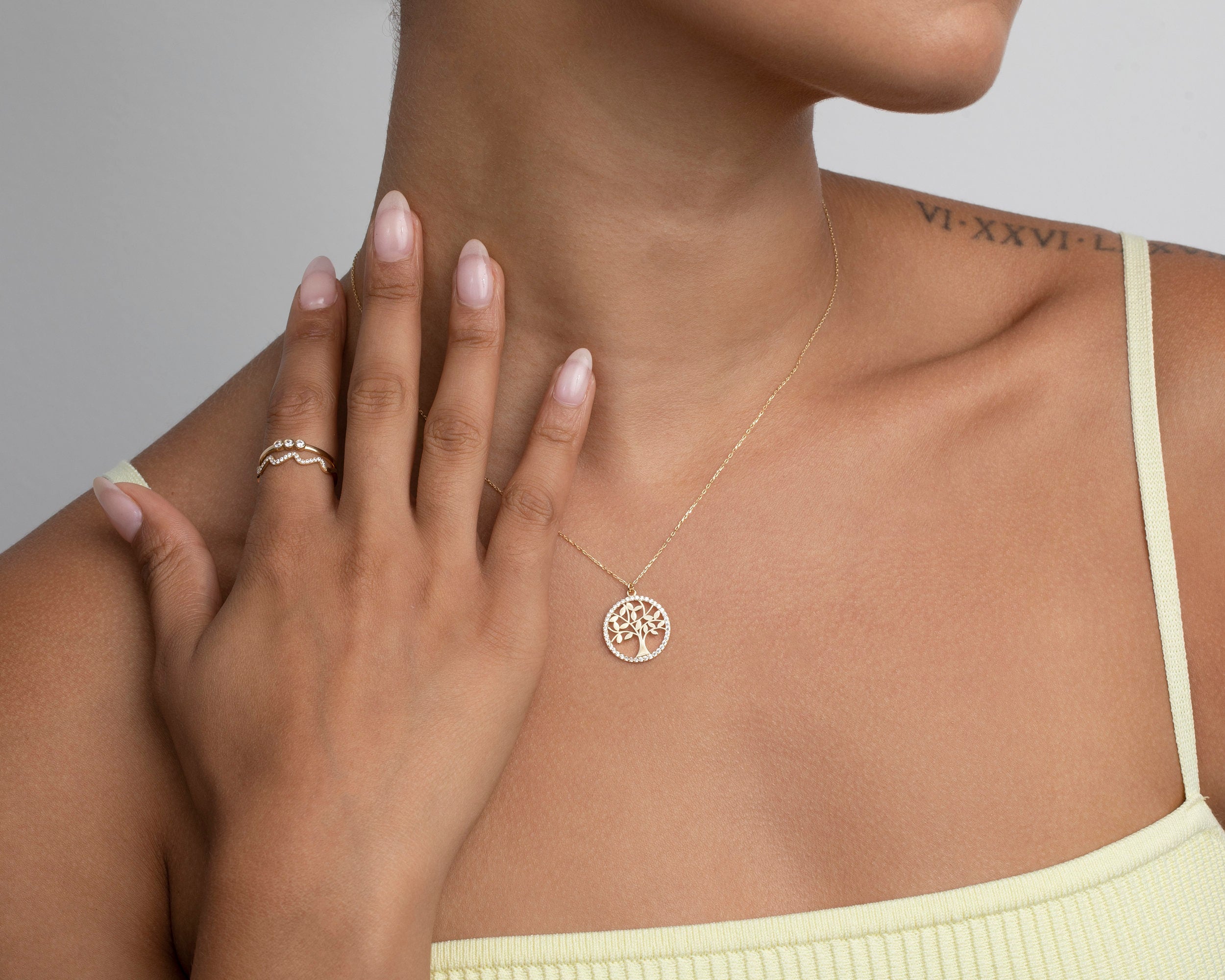 Fish Necklace, 14K Solid Gold Small Fish Necklace, Diamond CZ Fish Necklace, Minimalist Necklace, Handmade Jewelry, Necklace For Women