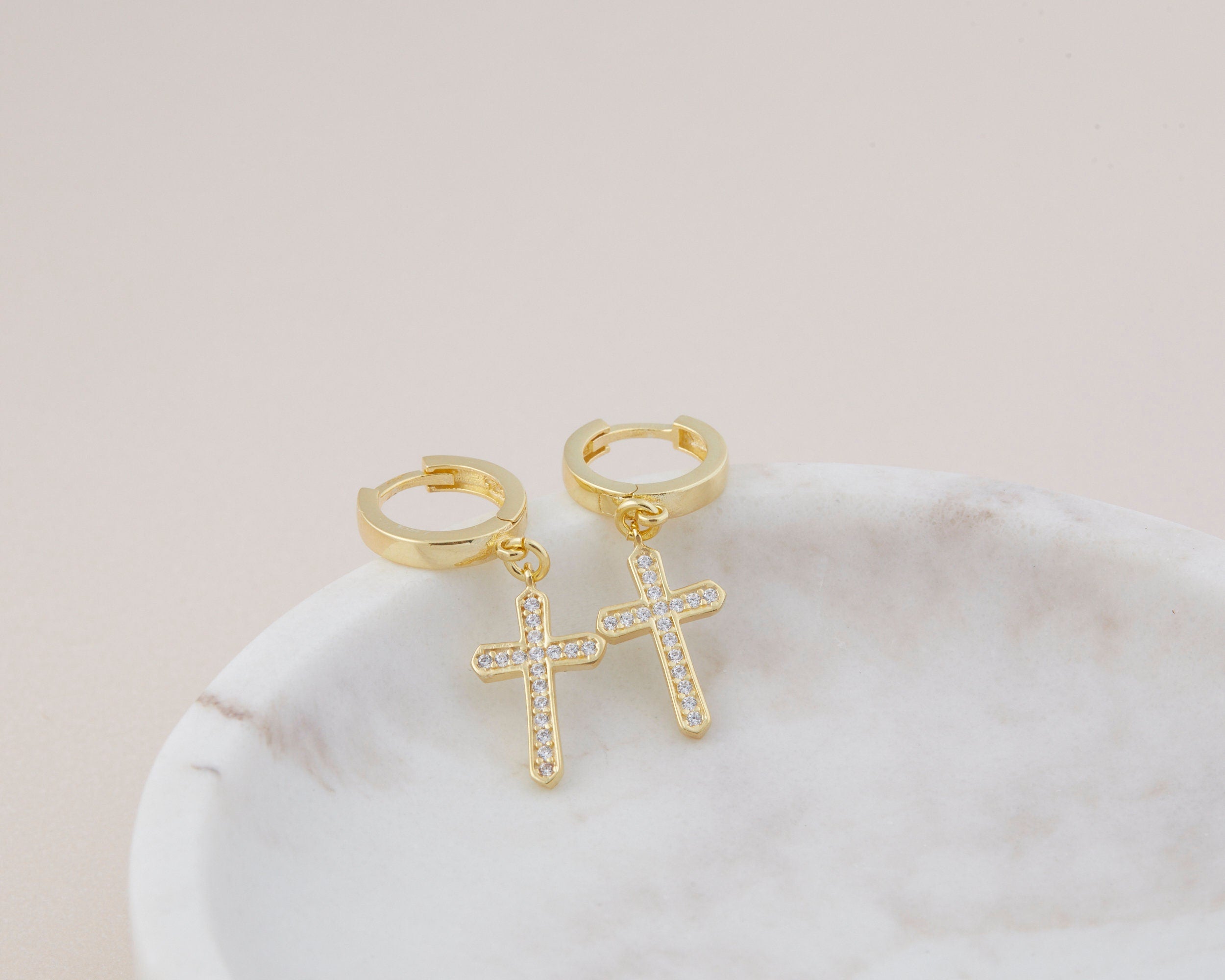 Pave Initial Letter Earring, 14K Pave Initial Earring, Silver Pave Initial Earrings, Minimalist Earring, Dangle Drop Personalized Earrings
