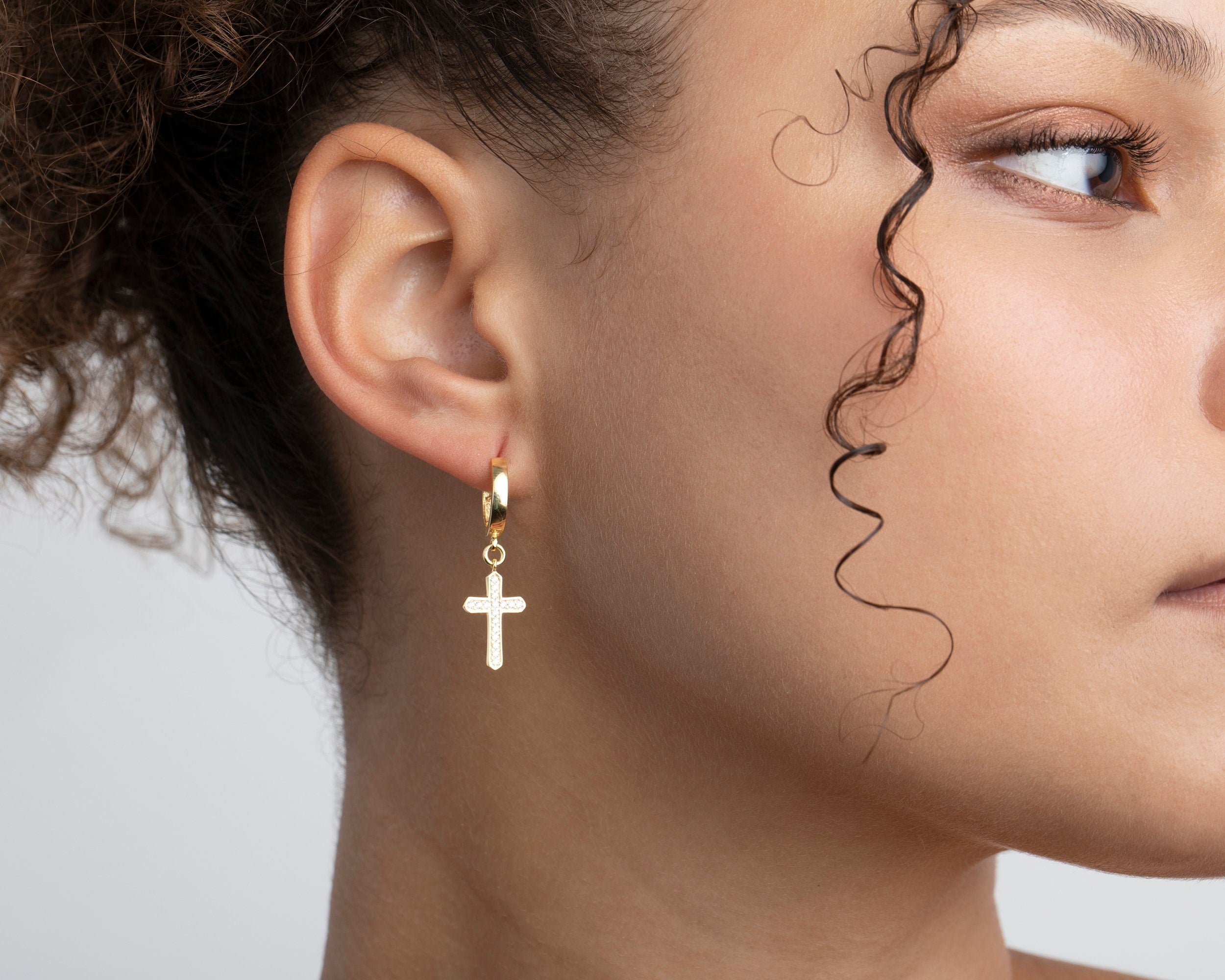 Pave Initial Letter Earring, 14K Pave Initial Earring, Silver Pave Initial Earrings, Minimalist Earring, Dangle Drop Personalized Earrings