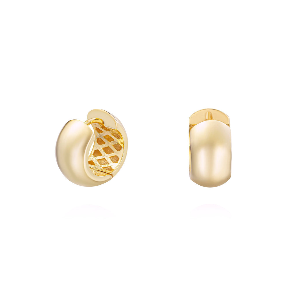 Square Earrings, Square Huggie Hoop Earring, 14K Gold Earrings, Chunky Earrings, Handmade Jewelry for Women, Thick Hoop Earrings, Minimalist