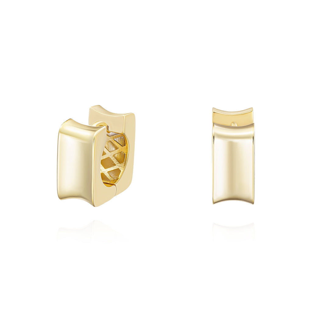 Gold Hinged Huggie Earrings - Handmade Silver Hoop Earrings, Textured hoops, Handmade Jewelry, Minimalist Earrings