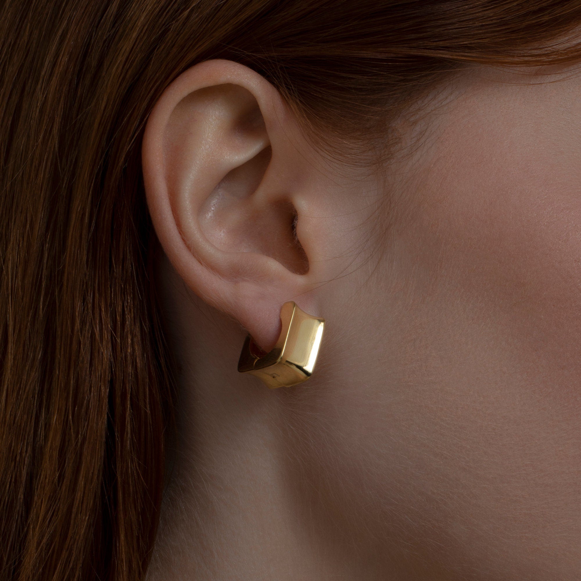 Gold Hinged Huggie Earrings - Handmade Silver Hoop Earrings, Textured hoops, Handmade Jewelry, Minimalist Earrings