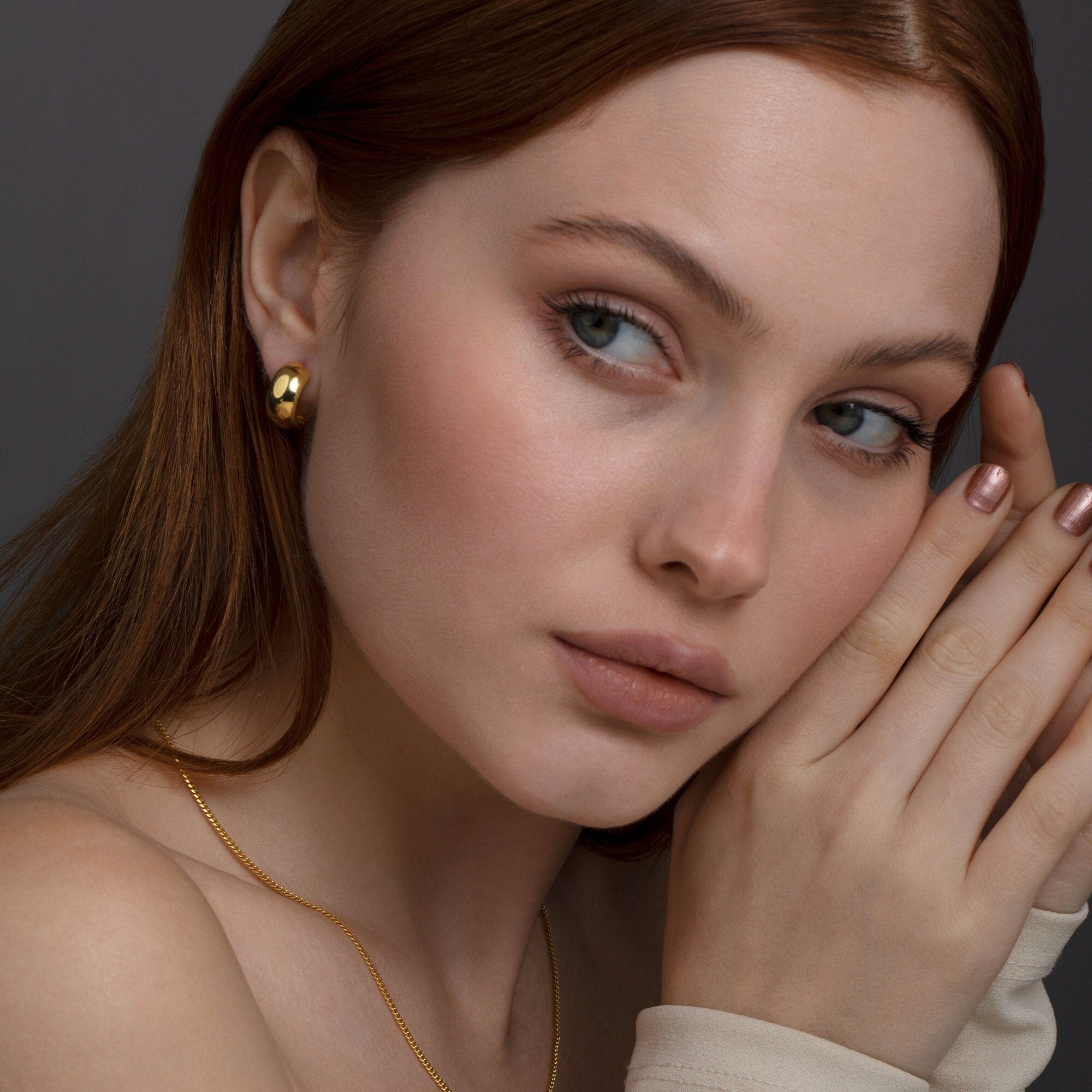 Square Earrings, Square Huggie Hoop Earring, 14K Gold Earrings, Chunky Earrings, Handmade Jewelry for Women, Thick Hoop Earrings, Minimalist