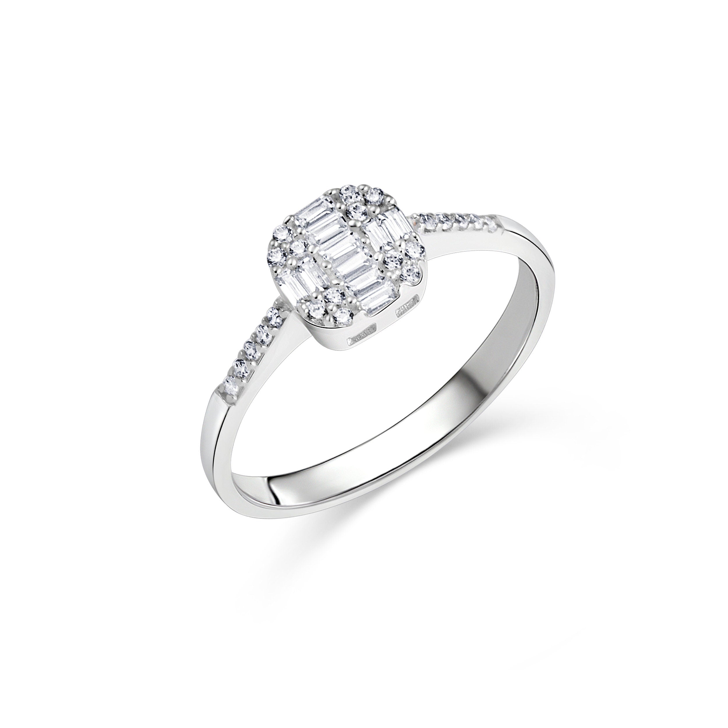 Pave Heart Stacking Ring, 925 Sterling Silver Pave Heart Stacking Ring, Cz Diamond Ring, Jewelry For Women, Handmade Jewelry