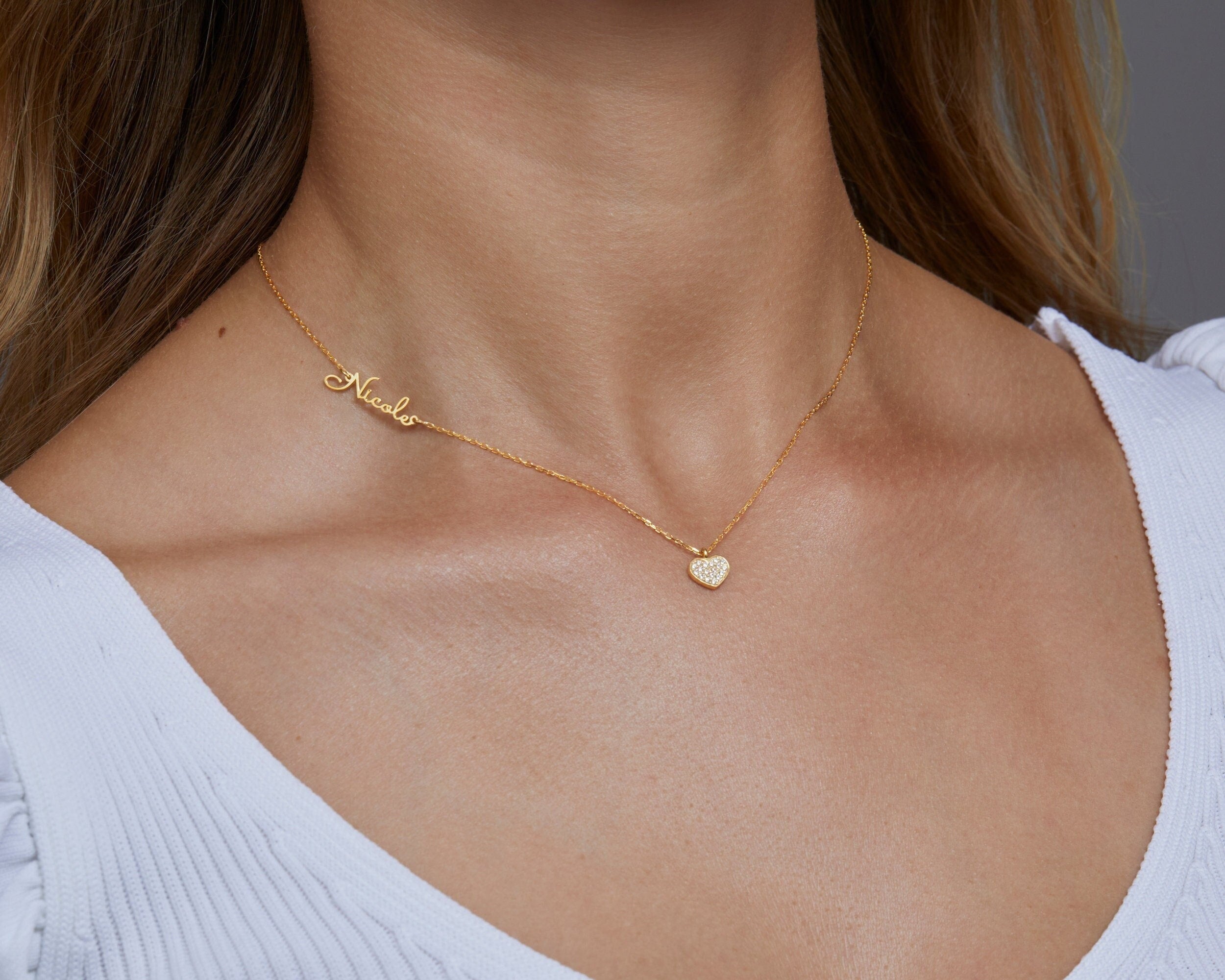 PERSONALIZED NAME NECKLACE, Script Name Necklaces, Mothers Day Jewelry , Gift for Her , Personalized Gift, Minimalist, Handmade Jewelry