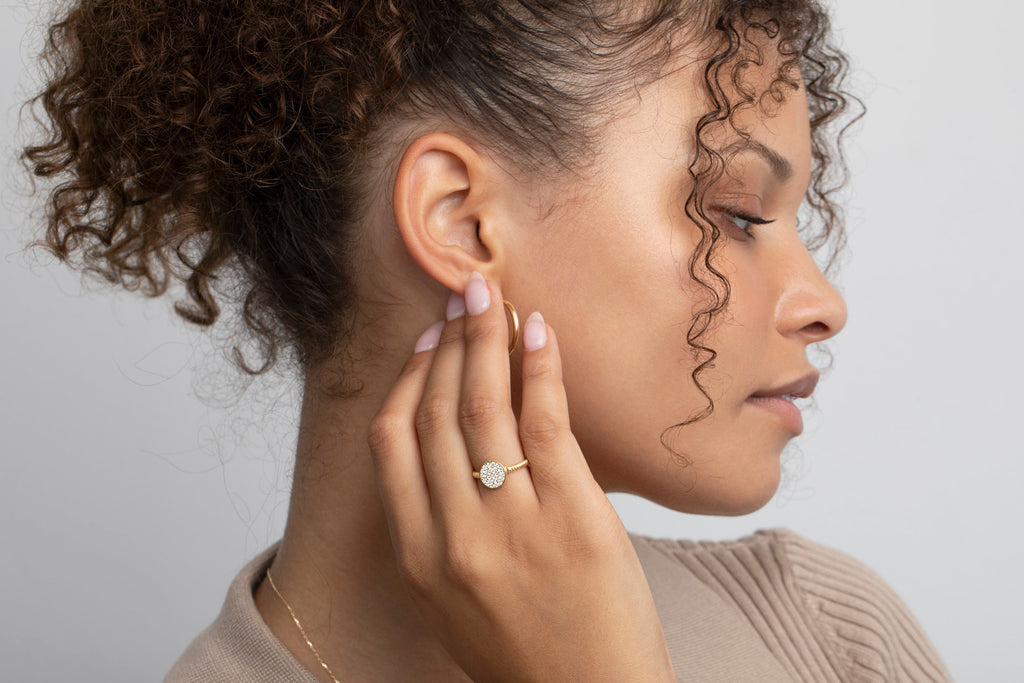 14K Gold Chunky Hoop Earrings, Cz Hoops, Everyday Stainless Steel Earrings, Gold Plated Waterproof earrings, Hypoallergenic Hoops Gifts