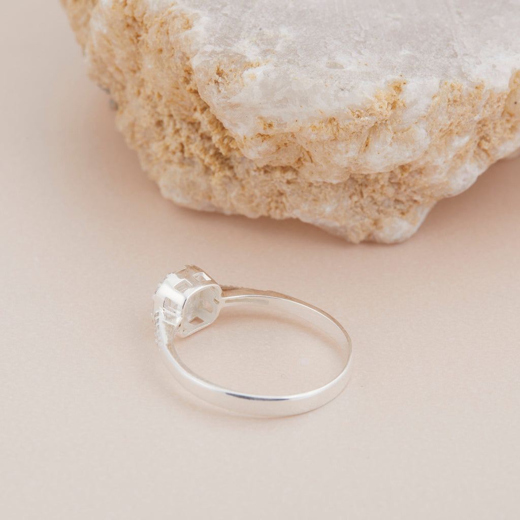 Pave Heart Stacking Ring, 925 Sterling Silver Pave Heart Stacking Ring, Cz Diamond Ring, Jewelry For Women, Handmade Jewelry