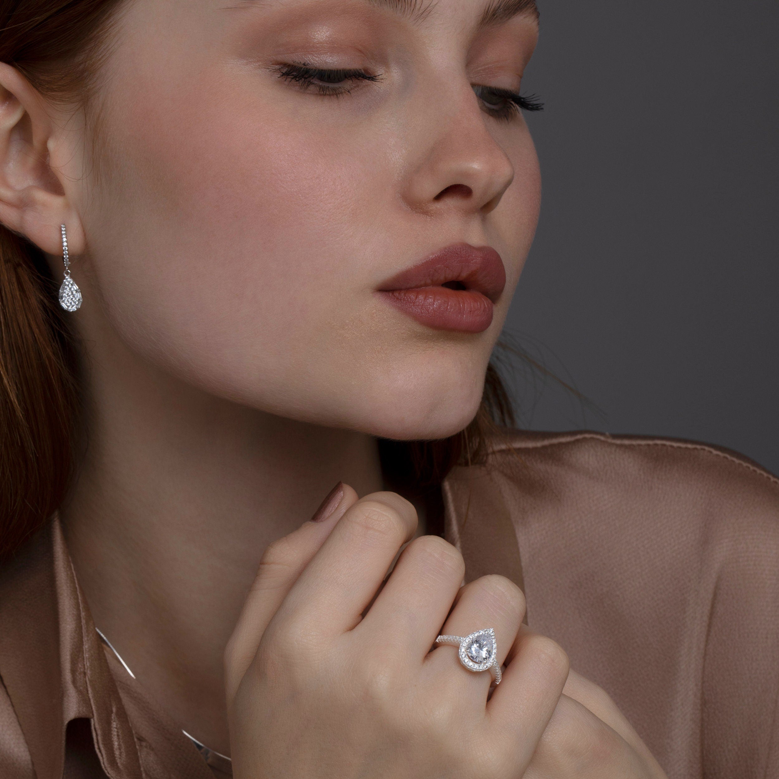 Pave Heart Ring, 14K Solid Gold Plated Pave Heart Ring, Gold Pave Heart Ring, Gold Pave Heart Ring, Silver Pave Heart Rings, Gifts For Her