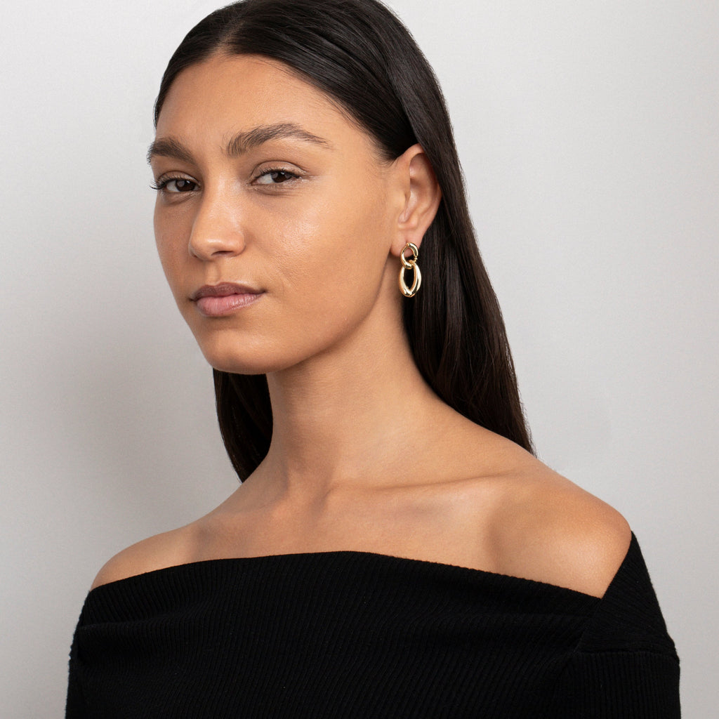 18K Gold Hoop Earrings, Lightweight Hollow Chunky Hoops, Thick Gold Hoops Earrings, Large Earrings for Women, Gift For Her, Women Jewelry