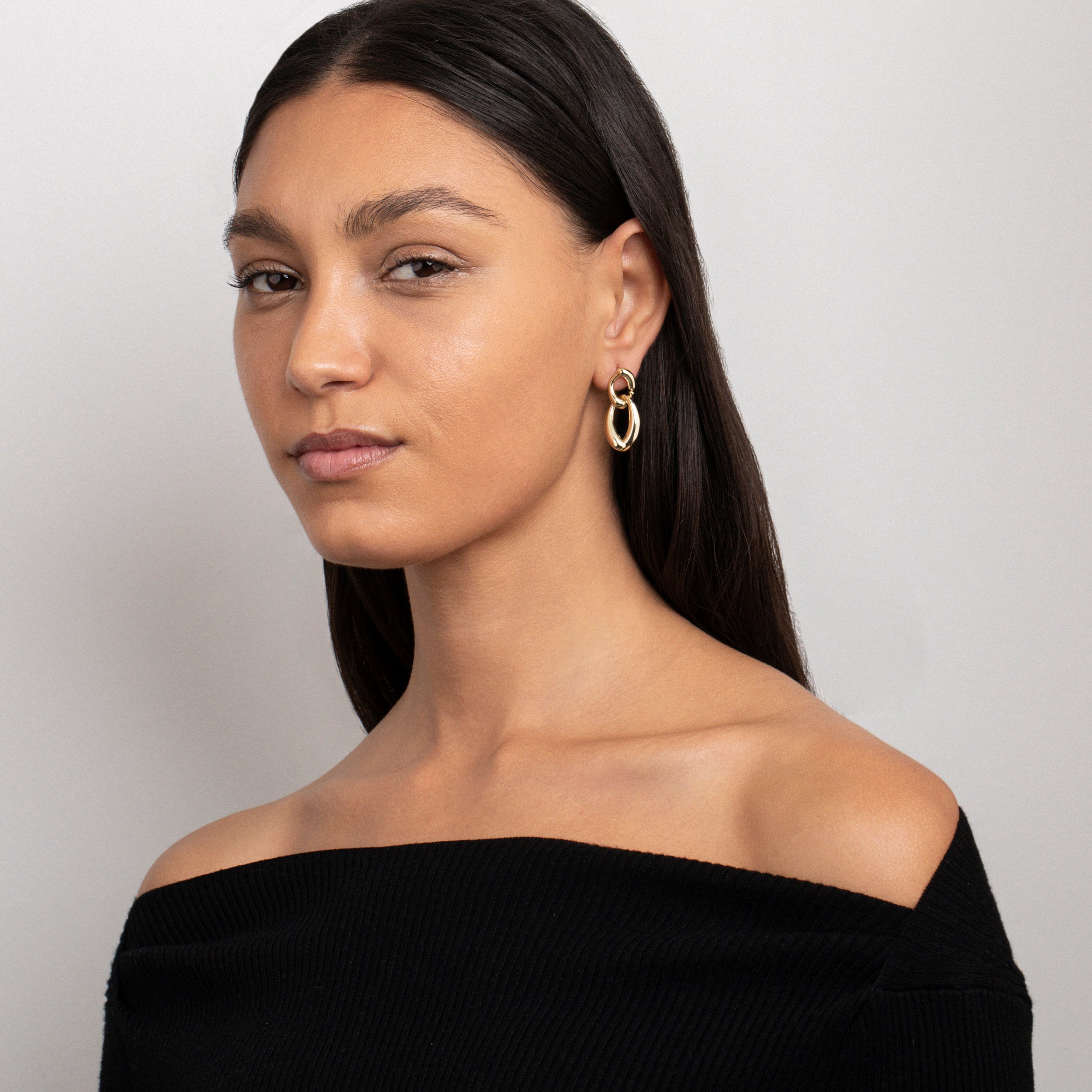 18K Gold Hoop Earrings, Lightweight Hollow Chunky Hoops, Thick Gold Hoops Earrings, Large Earrings for Women, Gift For Her, Women Jewelry