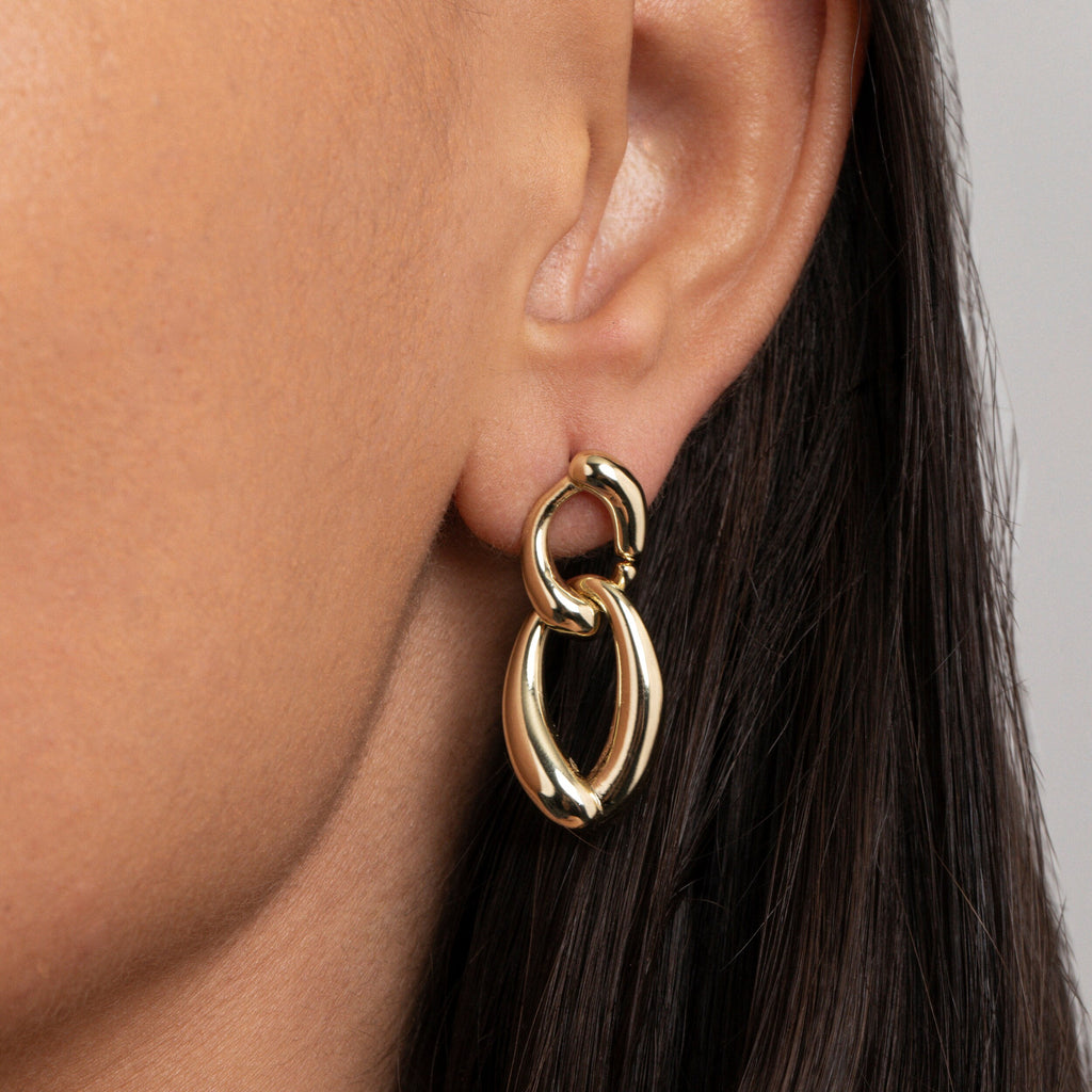 18K Gold Hoop Earrings, Lightweight Hollow Chunky Hoops, Thick Gold Hoops Earrings, Large Earrings for Women, Gift For Her, Women Jewelry
