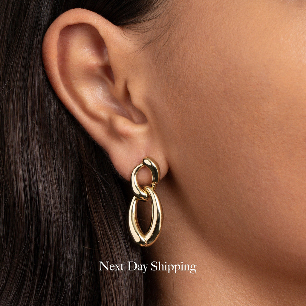 Circle Hoop Earrings, Diamond Paved Hoops, Gold plated Sterling Silver Earrings, Statement Earrings, Everyday Earrings, Earrings for Women