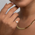 Round Solitaire Pendant Necklace, 14K Gold CZ Bezel Diamond Necklace, Dainty Necklace, Modern Handmade Jewelry, Necklace for women