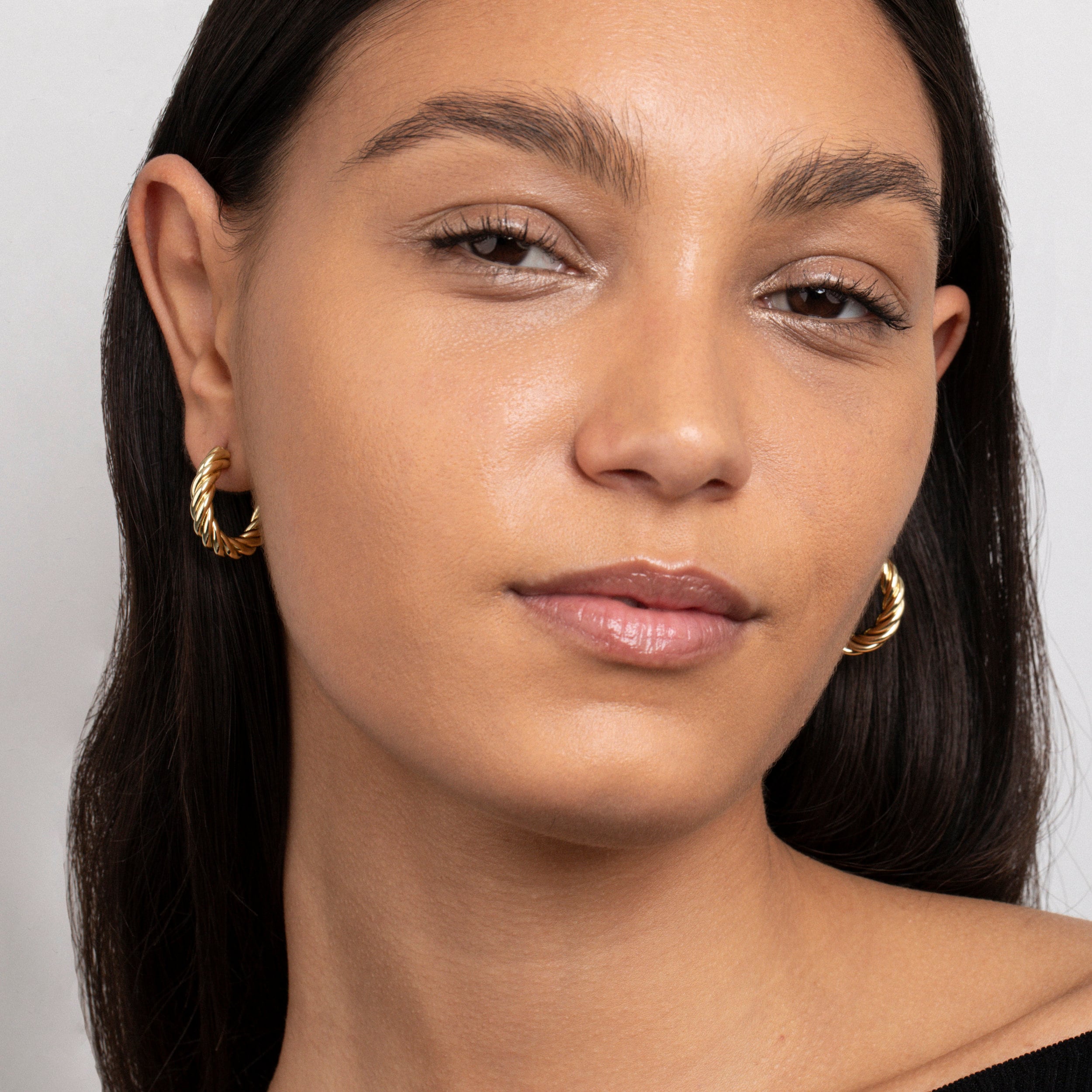 14K Gold Chunky Croissant Earrings, Thick Croissant Earrings, Statement Earrings, Jewelry for Women, Stainless Steel Earrings for women