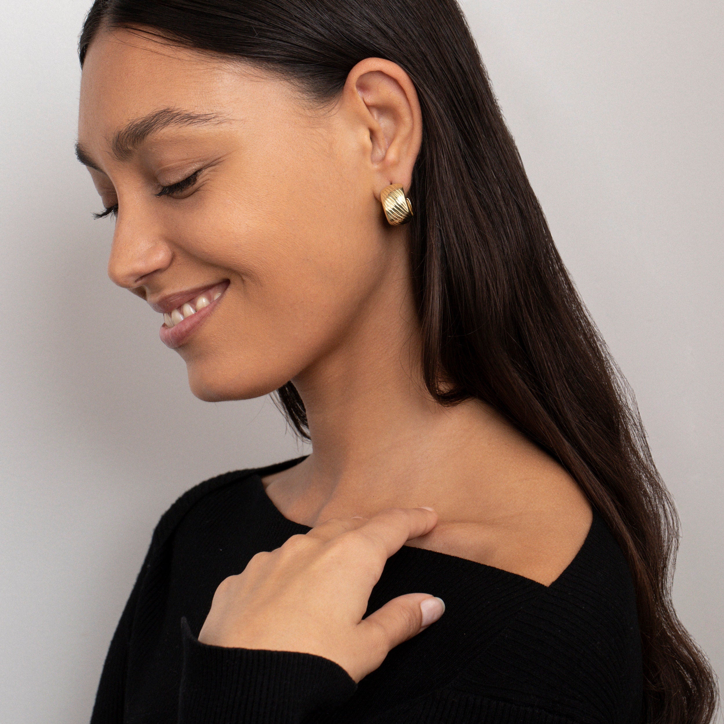 Triple Hoop Earrings for women, Handmade Huggie Earrings, Gold filled Hoops, Jewelry For Women, Gift For Her