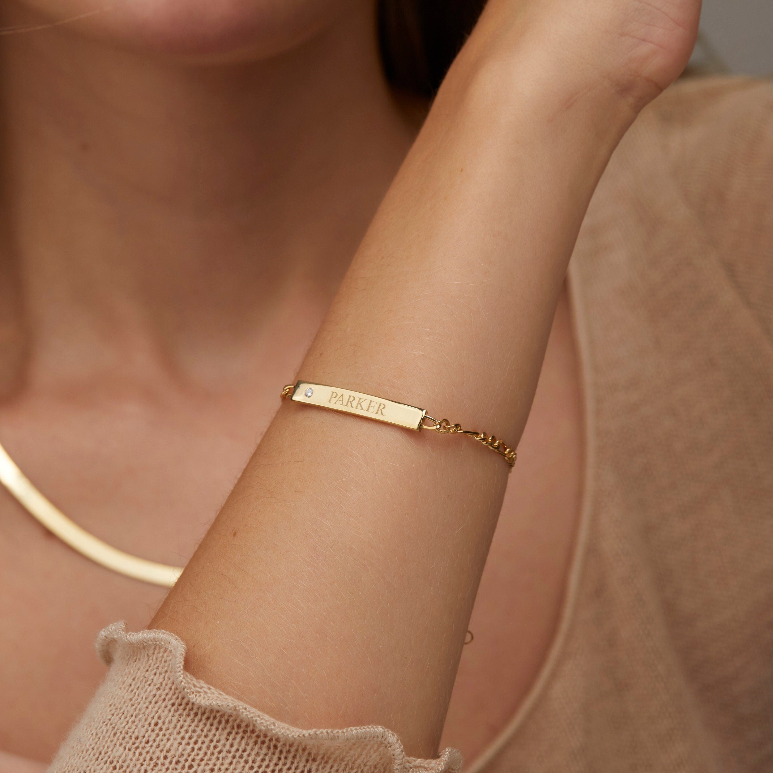 14k Gold Dangling Hoop Earrings with Baguette-Cut Crystal Drop - Elegant Minimalist Jewelry for Women