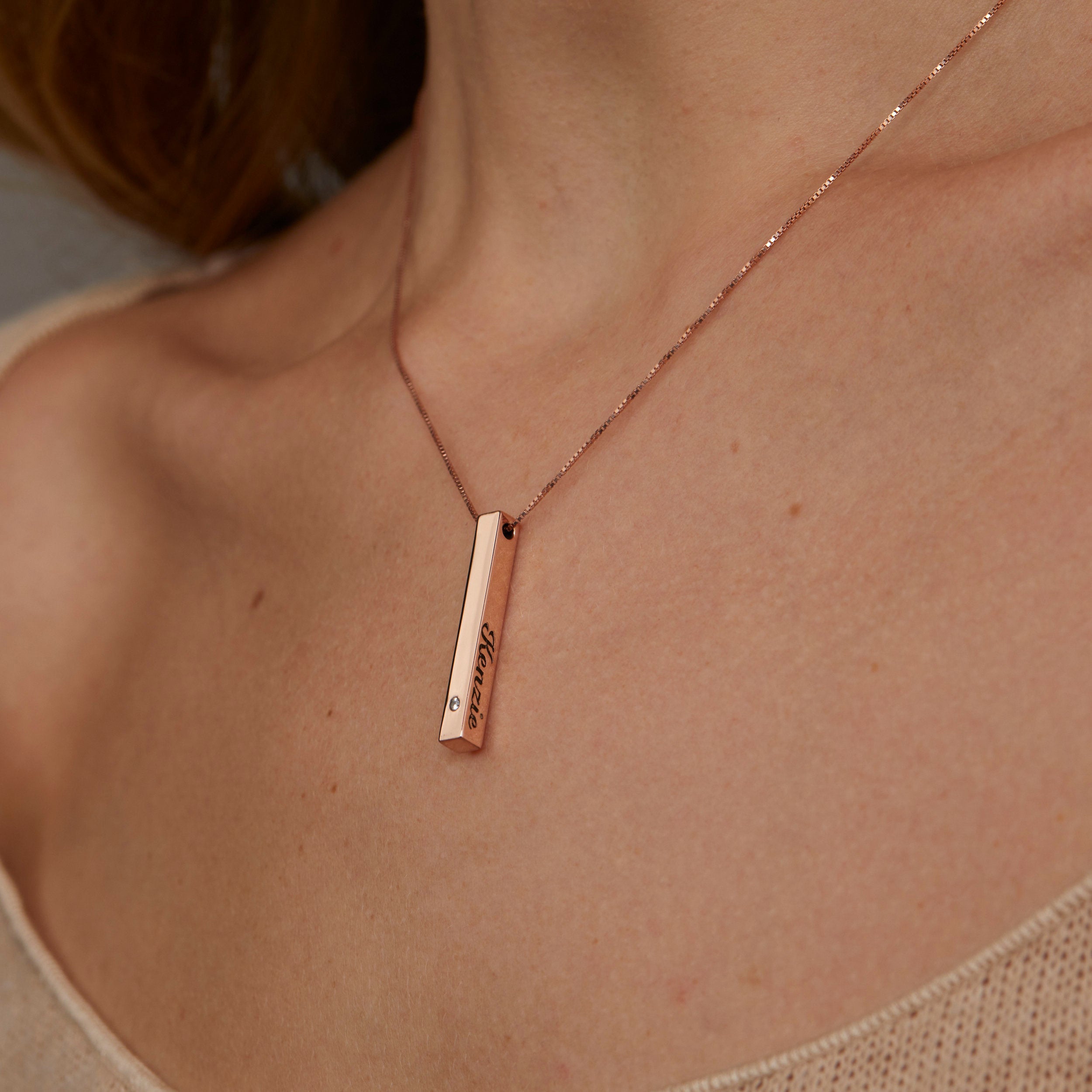 3 Diamond Necklace - Dainty Minimalist Diamond Necklace, Delicate Layering Necklace, Cz Diamond Necklace, Bridal Jewelry, 14K Gold Necklace