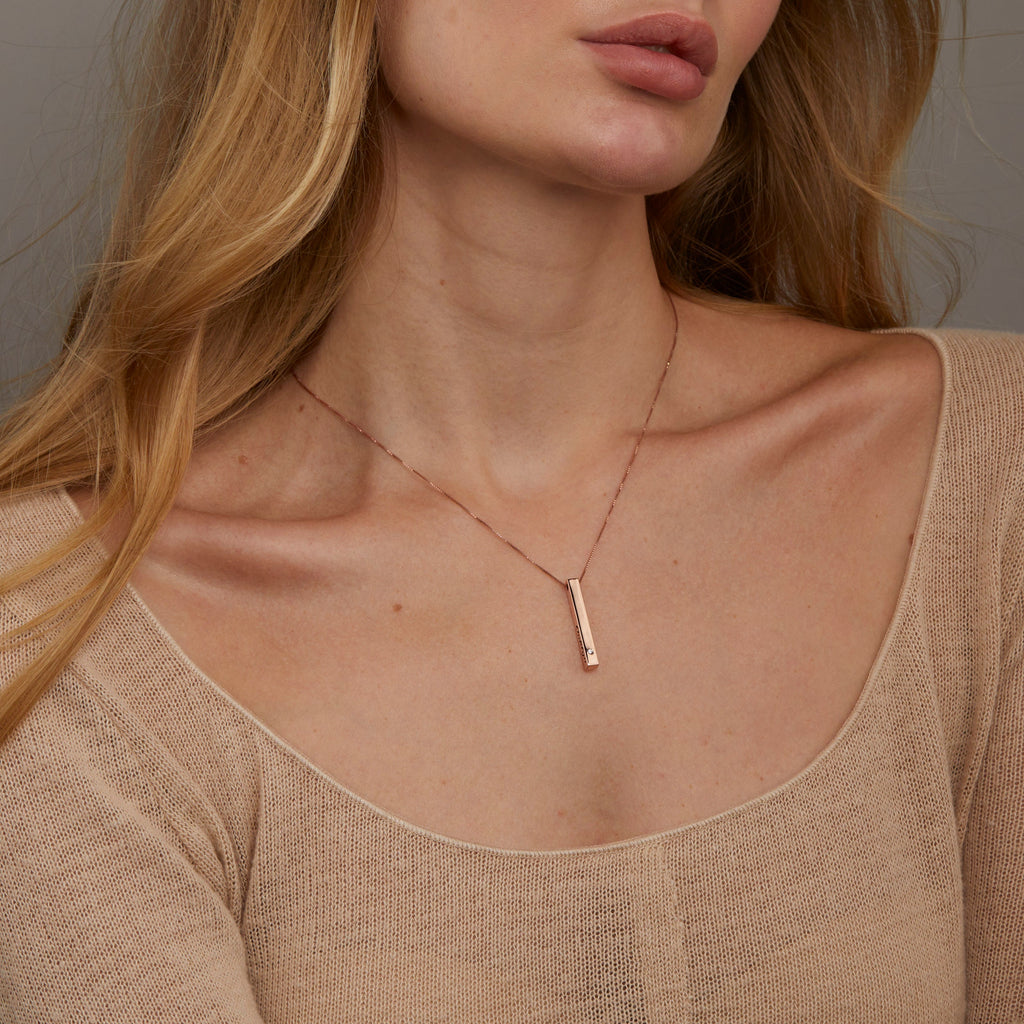 3 Diamond Necklace - Dainty Minimalist Diamond Necklace, Delicate Layering Necklace, Cz Diamond Necklace, Bridal Jewelry, 14K Gold Necklace