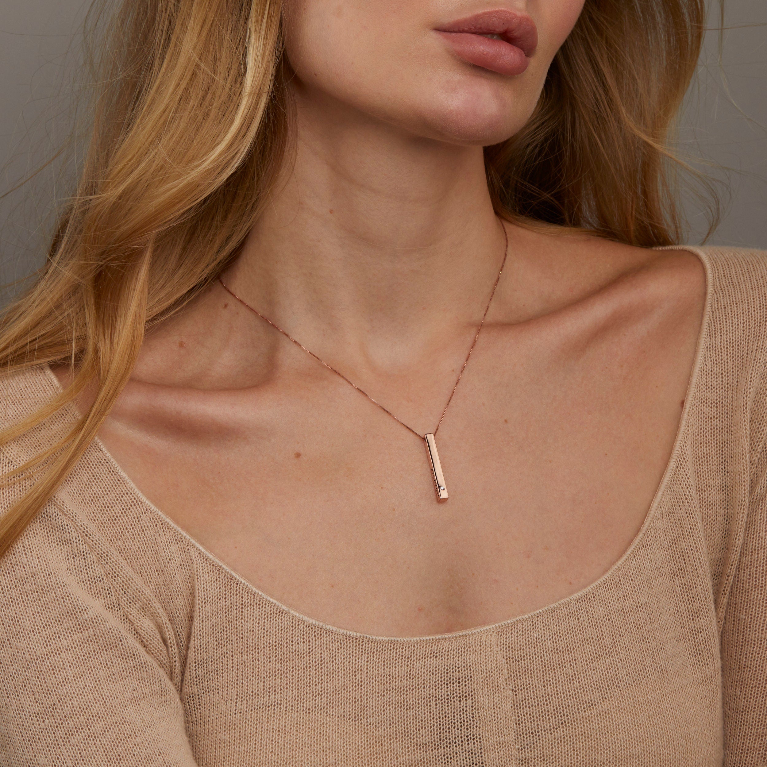 3 Diamond Necklace - Dainty Minimalist Diamond Necklace, Delicate Layering Necklace, Cz Diamond Necklace, Bridal Jewelry, 14K Gold Necklace