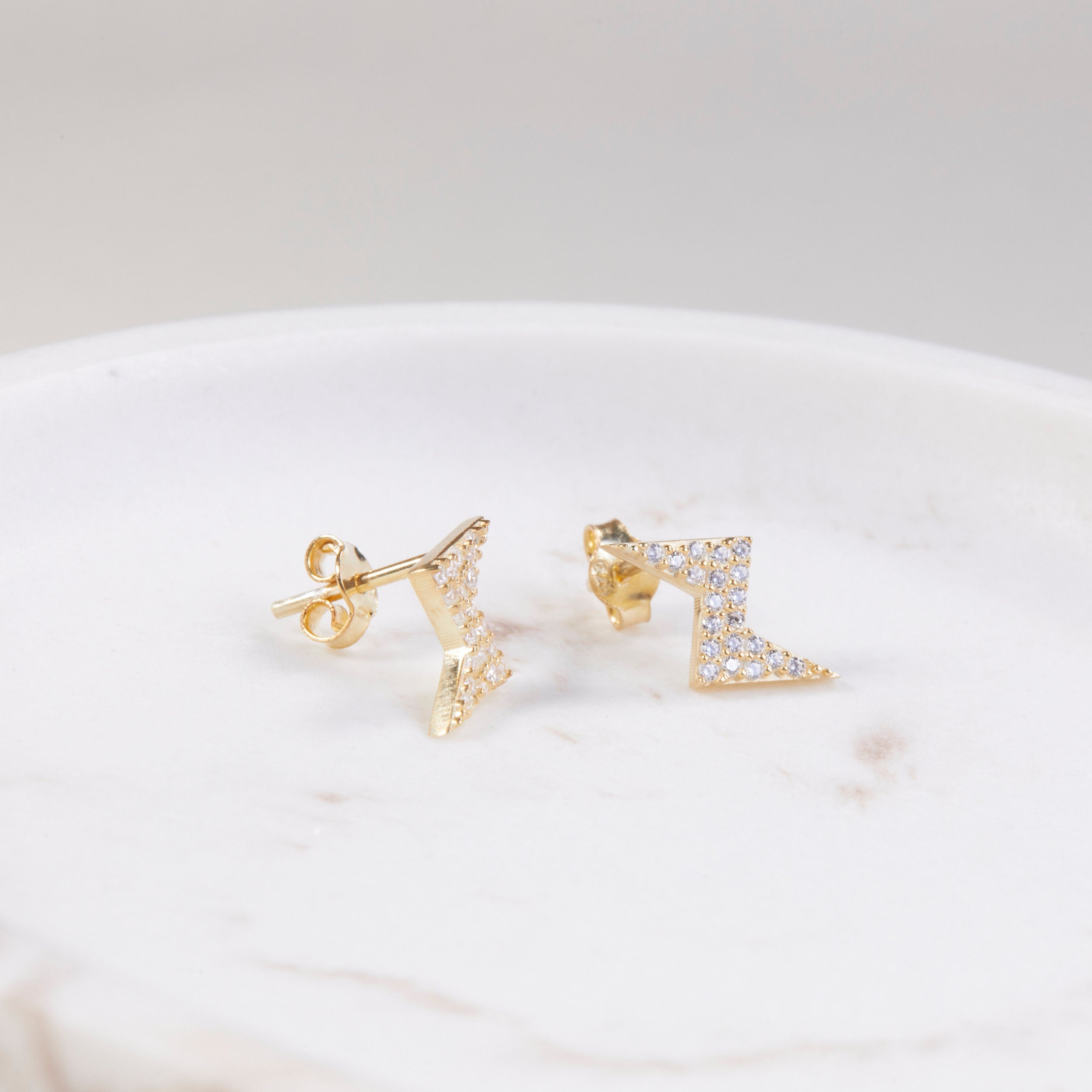 Evil Eye Earrings - Silver Evil Eye Stud Earrings - Gold Earrings - Dainty Hypoallergenic Studs - Diamonds Earrings - Evil Jewelry For Women