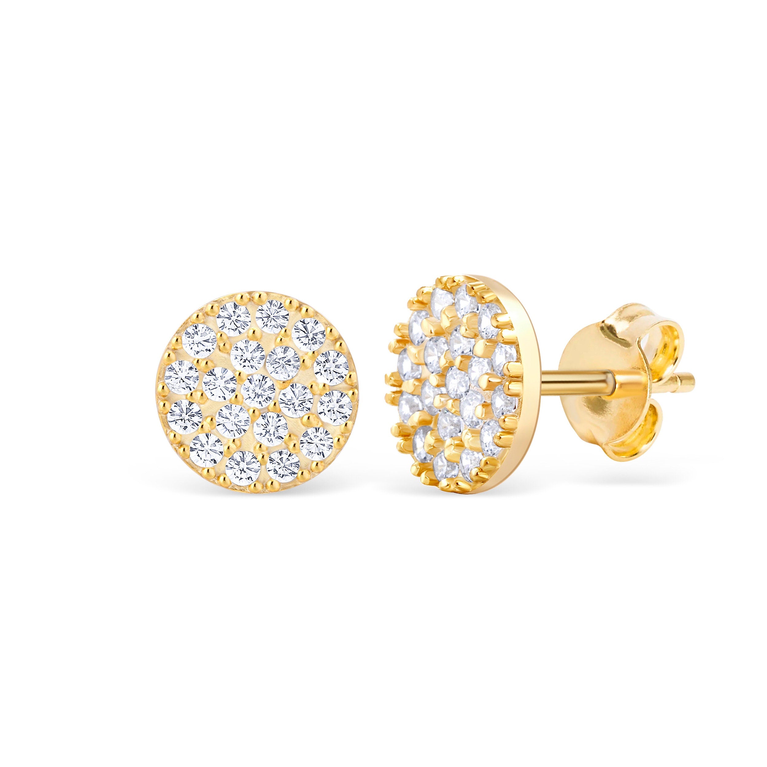 Circle Stud Earrings - Gold Earrings - 14K Earrings - Dainty Tiny Hypoallergenic Studs - Diamonds Earrings - Minimalist Jewelry For Women