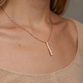 3 Diamond Necklace - Dainty Minimalist Diamond Necklace, Delicate Layering Necklace, Cz Diamond Necklace, Bridal Jewelry, 14K Gold Necklace