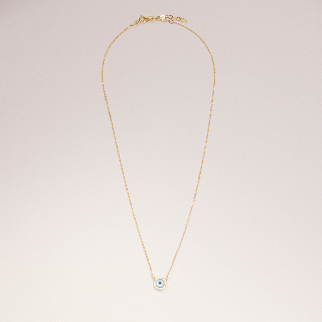 14K Gold Hamsa Necklace - Gold plated Sterling Silver Dainty Adjustable Handmade Jewelry for Women, Protection Jewelry, Hamsa Hand Charm