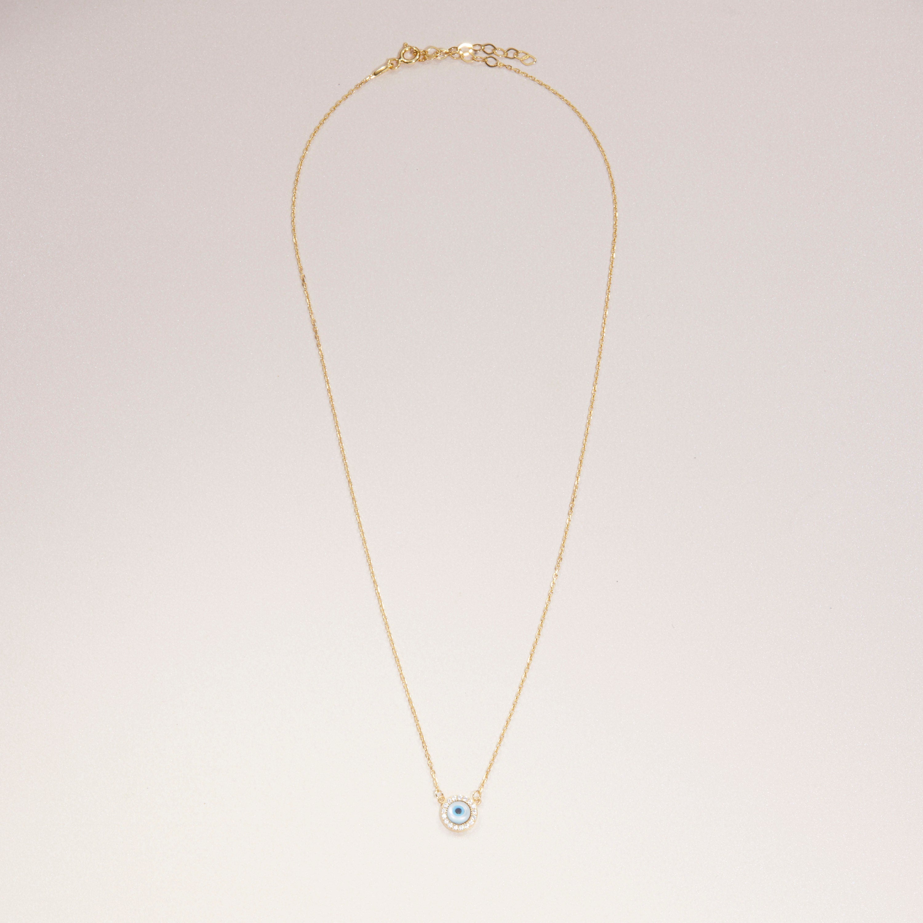 14K Gold Hamsa Necklace - Gold plated Sterling Silver Dainty Adjustable Handmade Jewelry for Women, Protection Jewelry, Hamsa Hand Charm