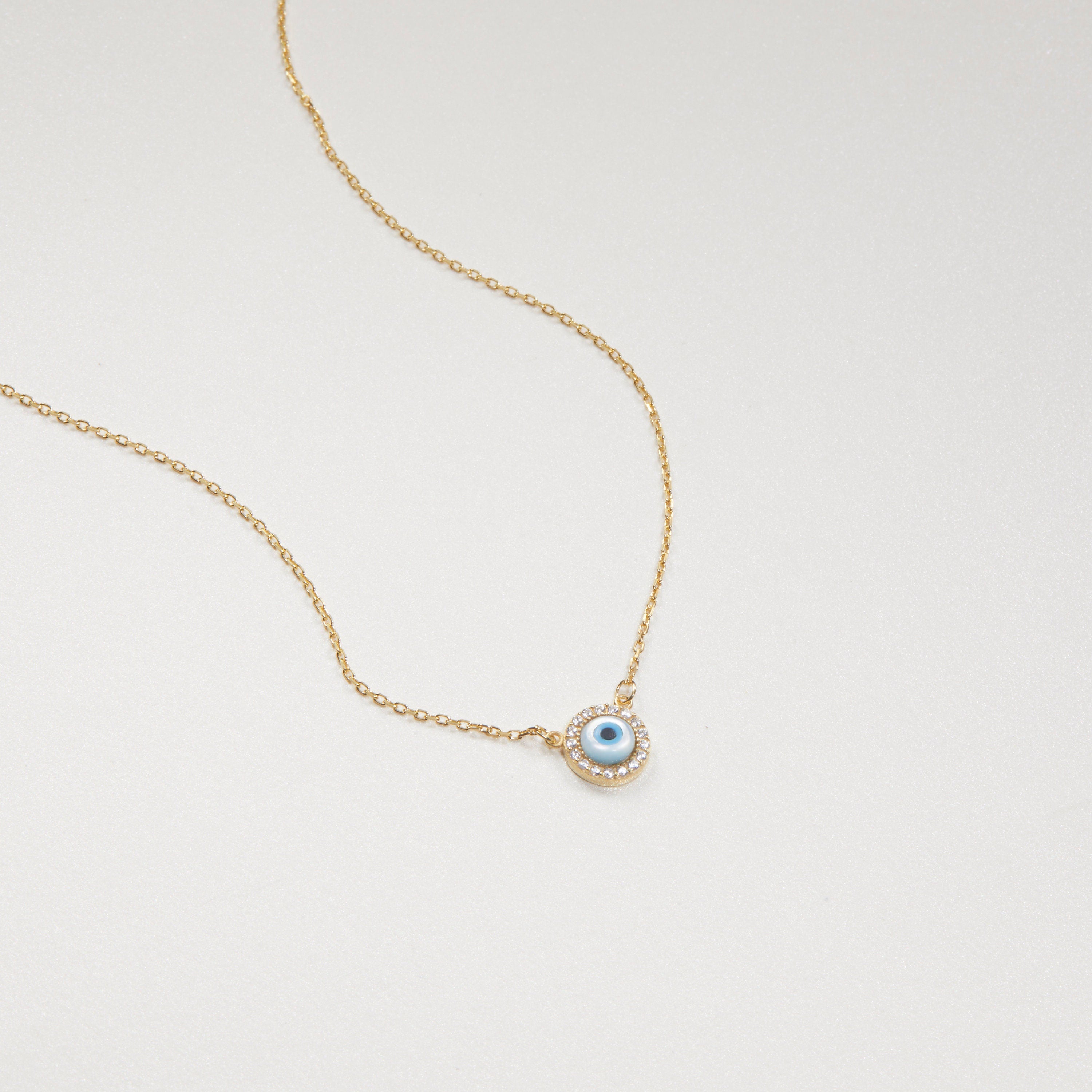 14K Gold Hamsa Necklace - Gold plated Sterling Silver Dainty Adjustable Handmade Jewelry for Women, Protection Jewelry, Hamsa Hand Charm