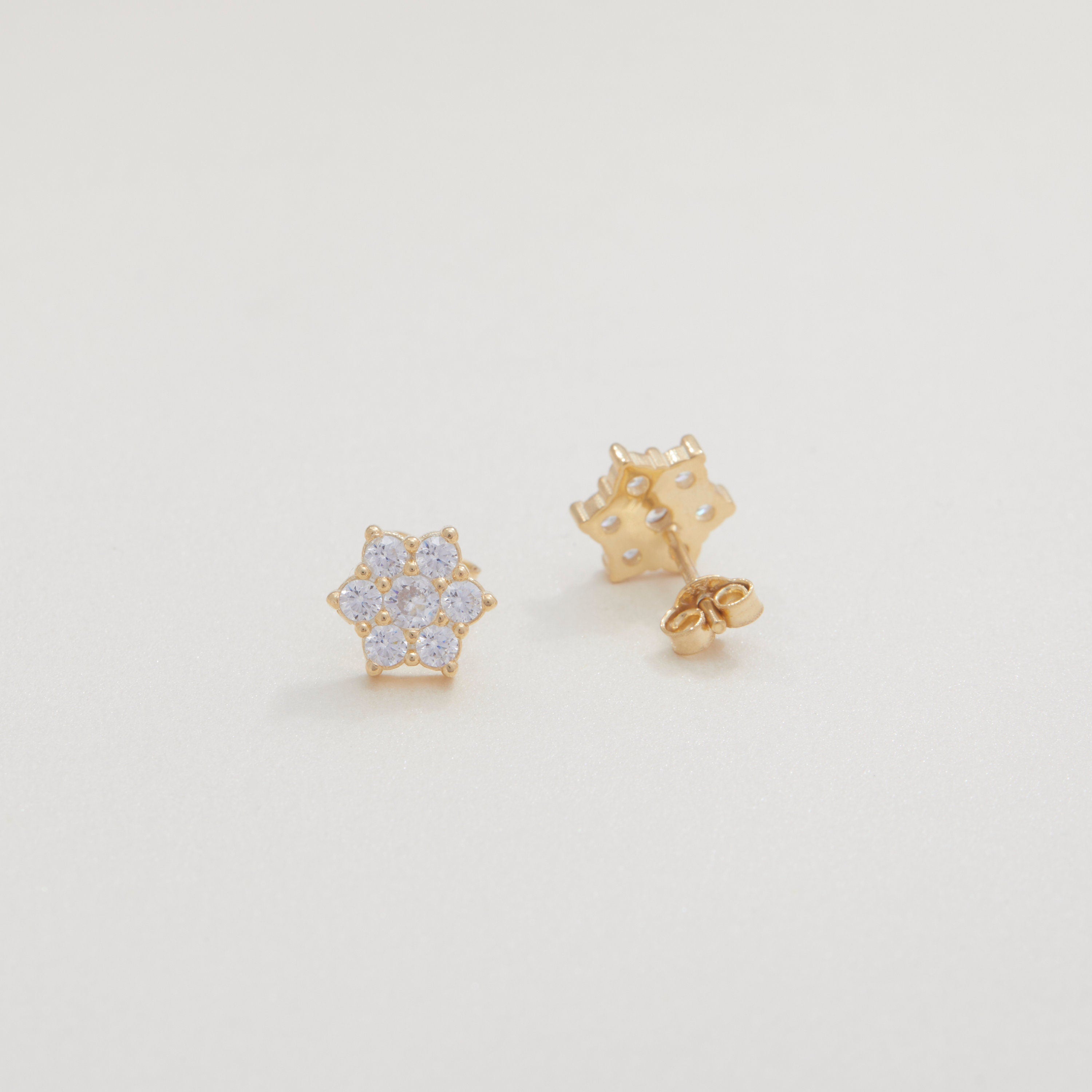 Evil Eye Stud Earrings - Silver & Gold Dainty Hypoallergenic Earrings - Diamond Accented Evil Eye Jewelry for Women - Protection Symbol