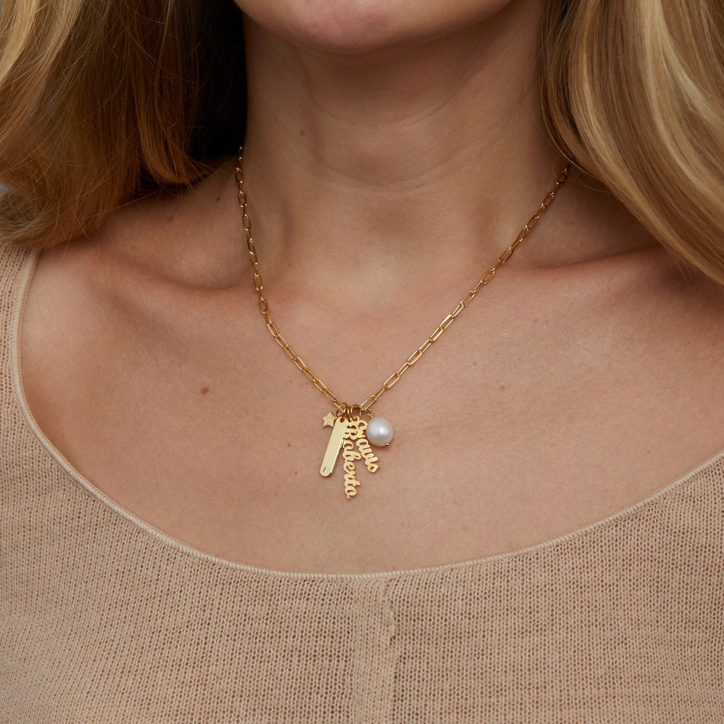 Letter Name Necklace - Personalized Necklace - Necklace with Name - Name Plate Necklace - Name Jewelry - Necklace for Women - Gifts