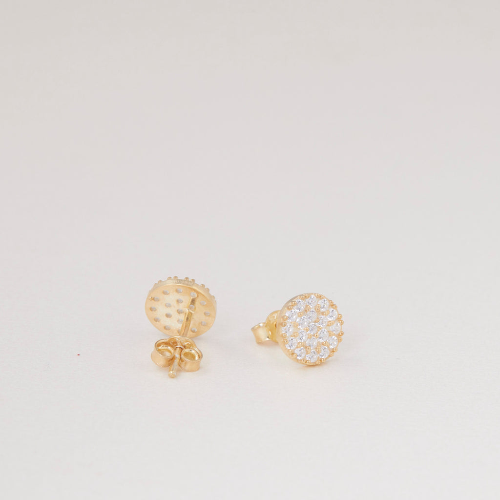 Circle Stud Earrings - Gold Earrings - 14K Earrings - Dainty Tiny Hypoallergenic Studs - Diamonds Earrings - Minimalist Jewelry For Women