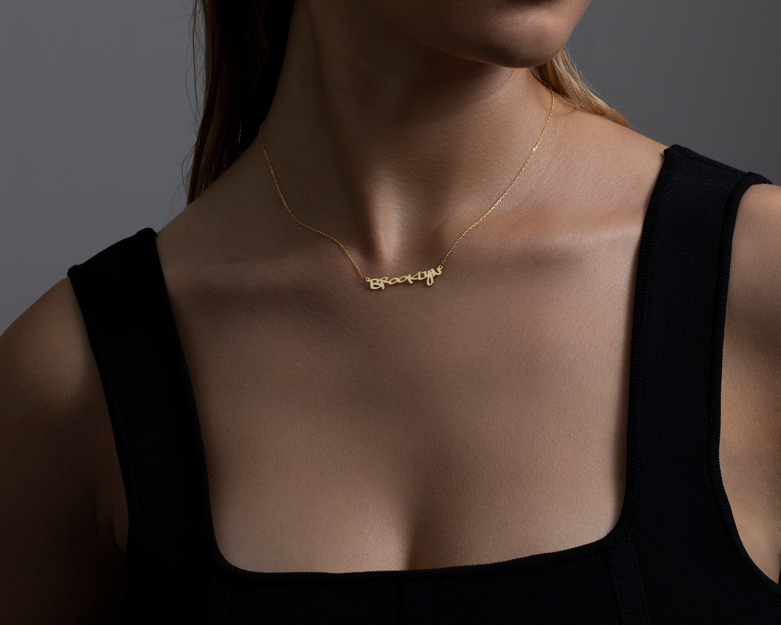 Real Gold Evil Eye Necklace, Hallow Evil Eye Necklace, Real Gold Bold Necklace, Women Necklace, Minimalist, Handmade Jewelry