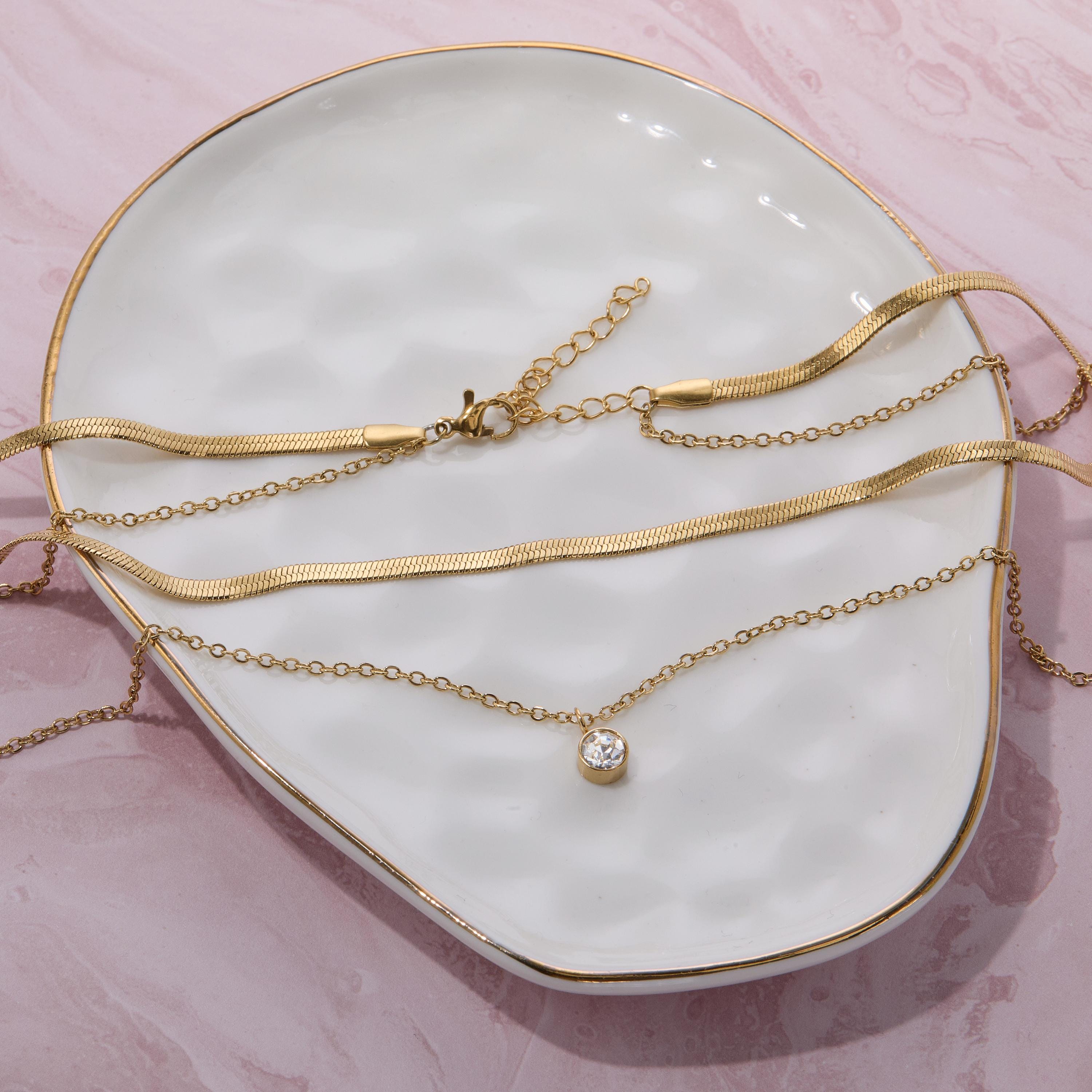 18k Gold Herringbone Necklace, Snake Chain Necklace, Herringbone Chain, Double Snake Necklace for Her, Everyday Necklace, Jewelry for Women
