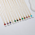 Birthstone Necklace Personalized, Dainty Bar Pendant, Custom Family Jewelry, Birthstone Jewelry, Gift for Her, Necklaces for Women