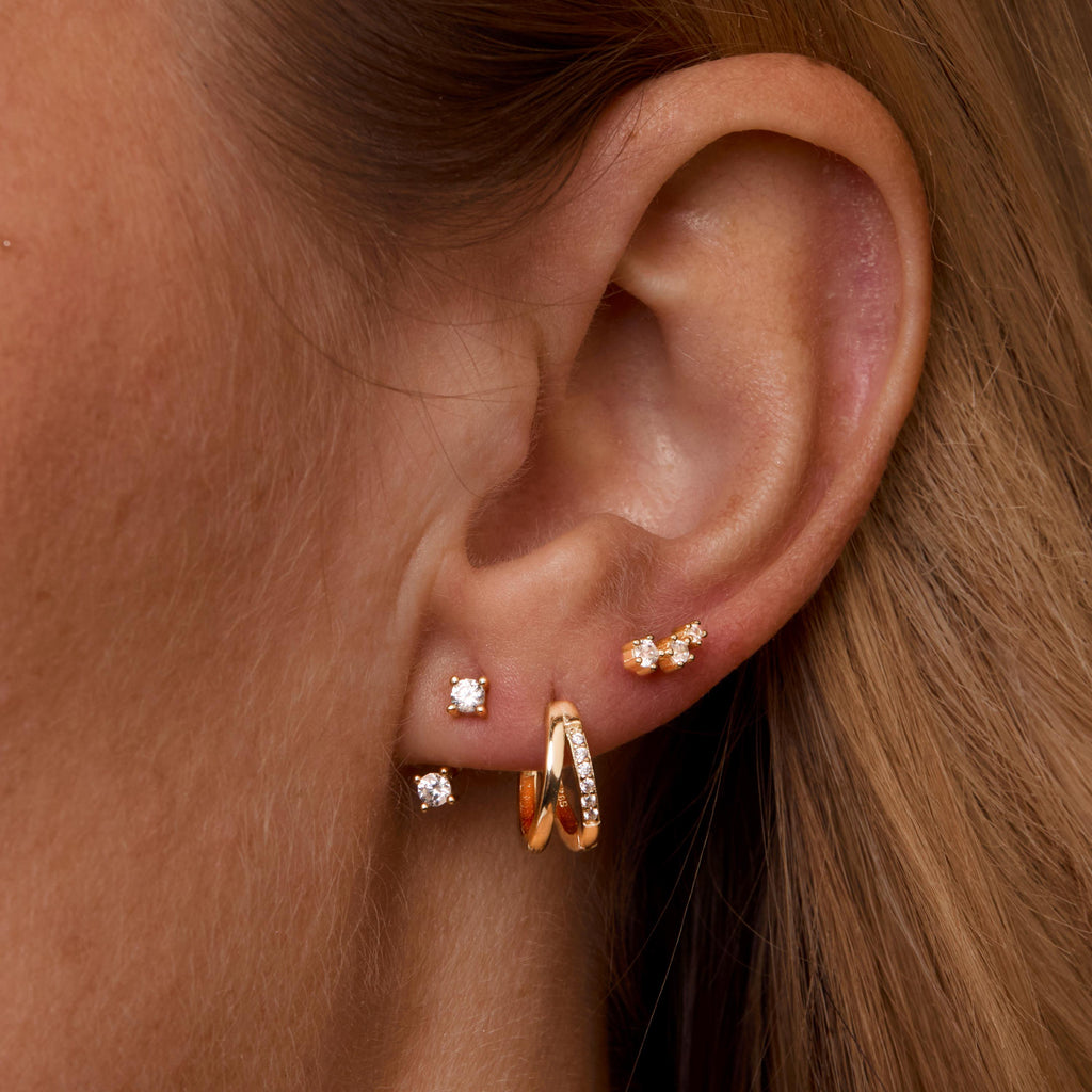Opal Hoops Stud Earring Set, 14K Gold Minimalist Opal Jewelry, Dainty Opal Earring Set, Gold hoop earrings, Minimalist Jewelry, Gift for Her