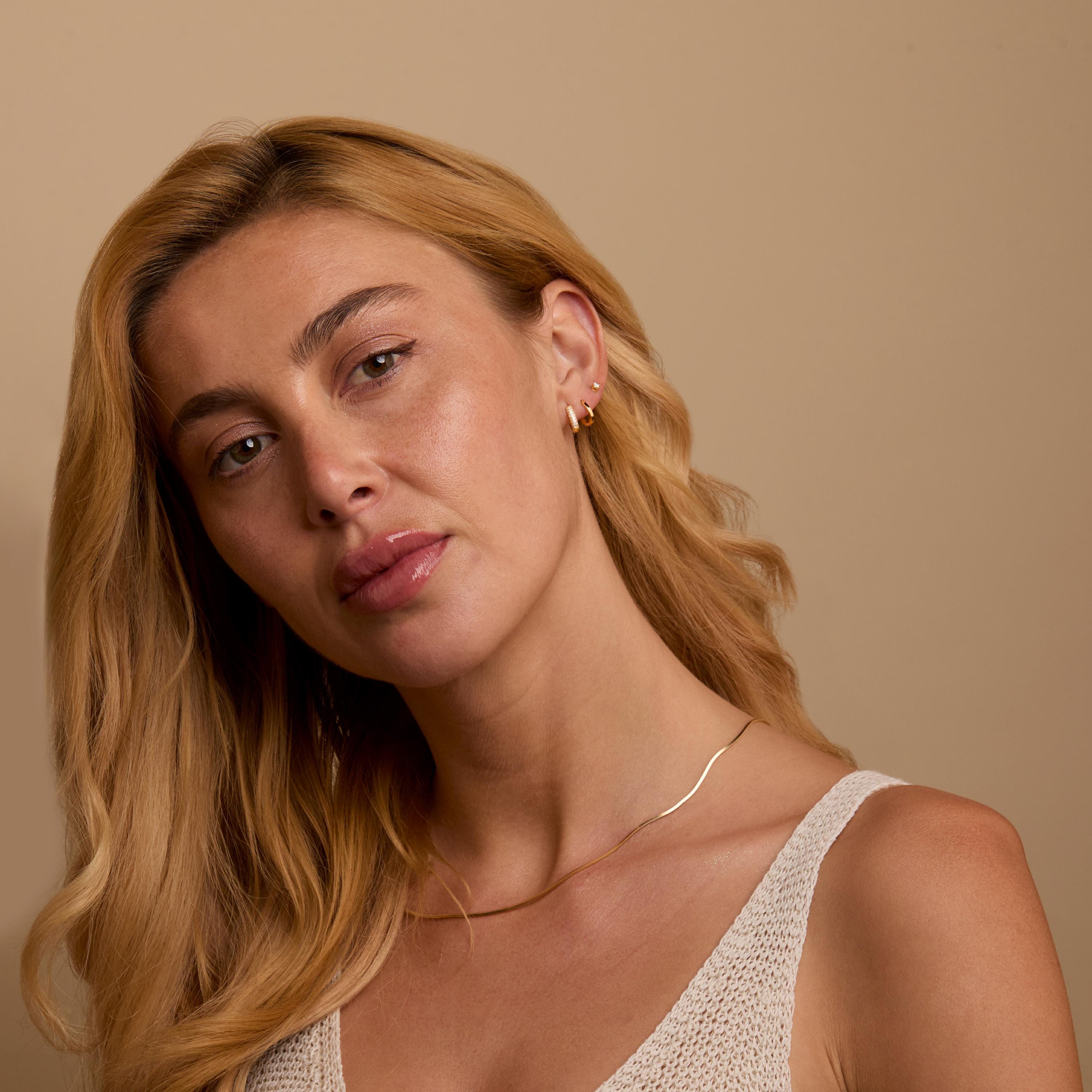 Gold Marquise Earring Set, Minimalist Flower Earrings, Huggie Hoops Earrings, Tragus Stud, Marquise Conch Earrings, Earrings for women