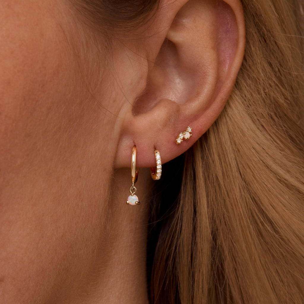 Pear Drop Marquise Cluster Ear Stack, Elegant Pear Dangles, Minimalist Earring Set, Gold Huggie Hoops, Marquise Stud Earring, Gift for Her